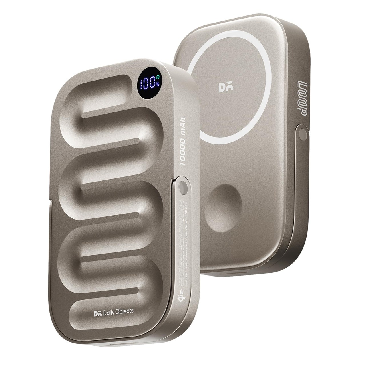 Loop Qi2-Certified 10000 mAh MagSafe-Compatible Wireless Power Bank - Titanium