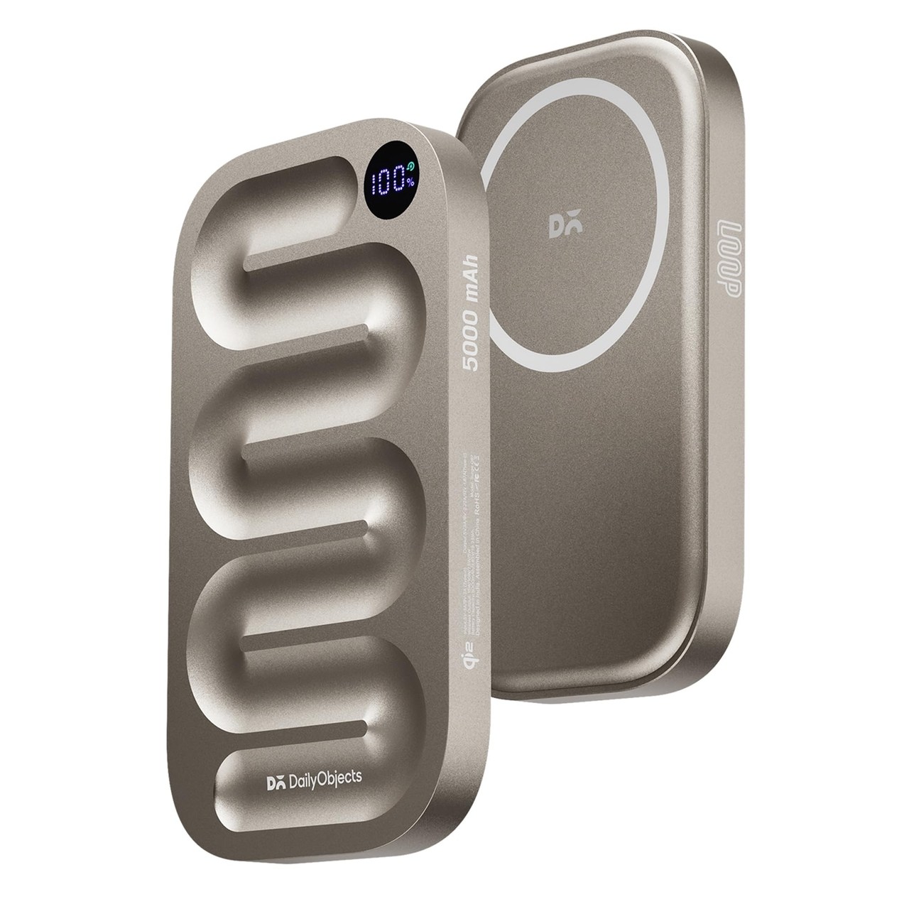 Loop Qi2-Certified 5000 mAh MagSafe-Compatible Wireless Power Bank - Titanium
