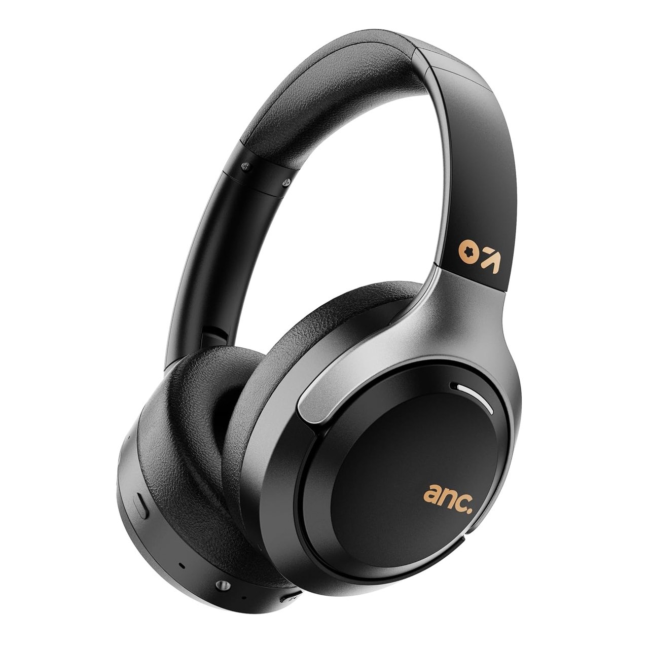 Anchor Bluetooth Wireless Over Ear Headphones with Mic, Active Noise Cancellation - Pure Black