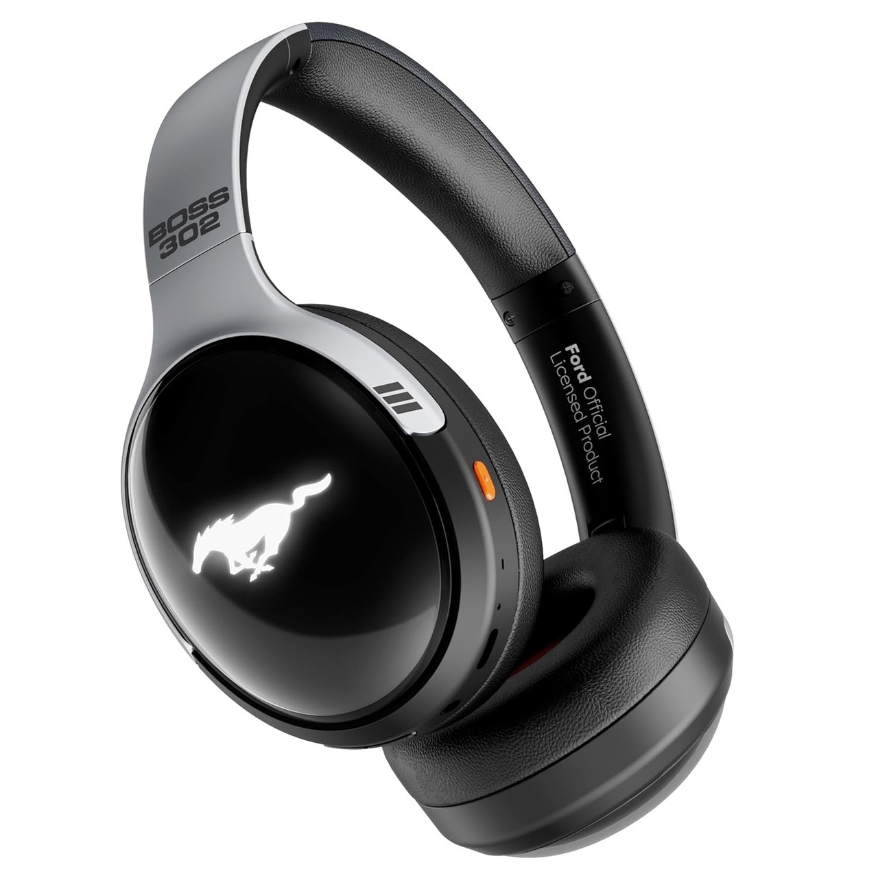 Mustang Thunder Bluetooth Headphones with Upto 70H Playtime, BoomX Technology - Silver Black