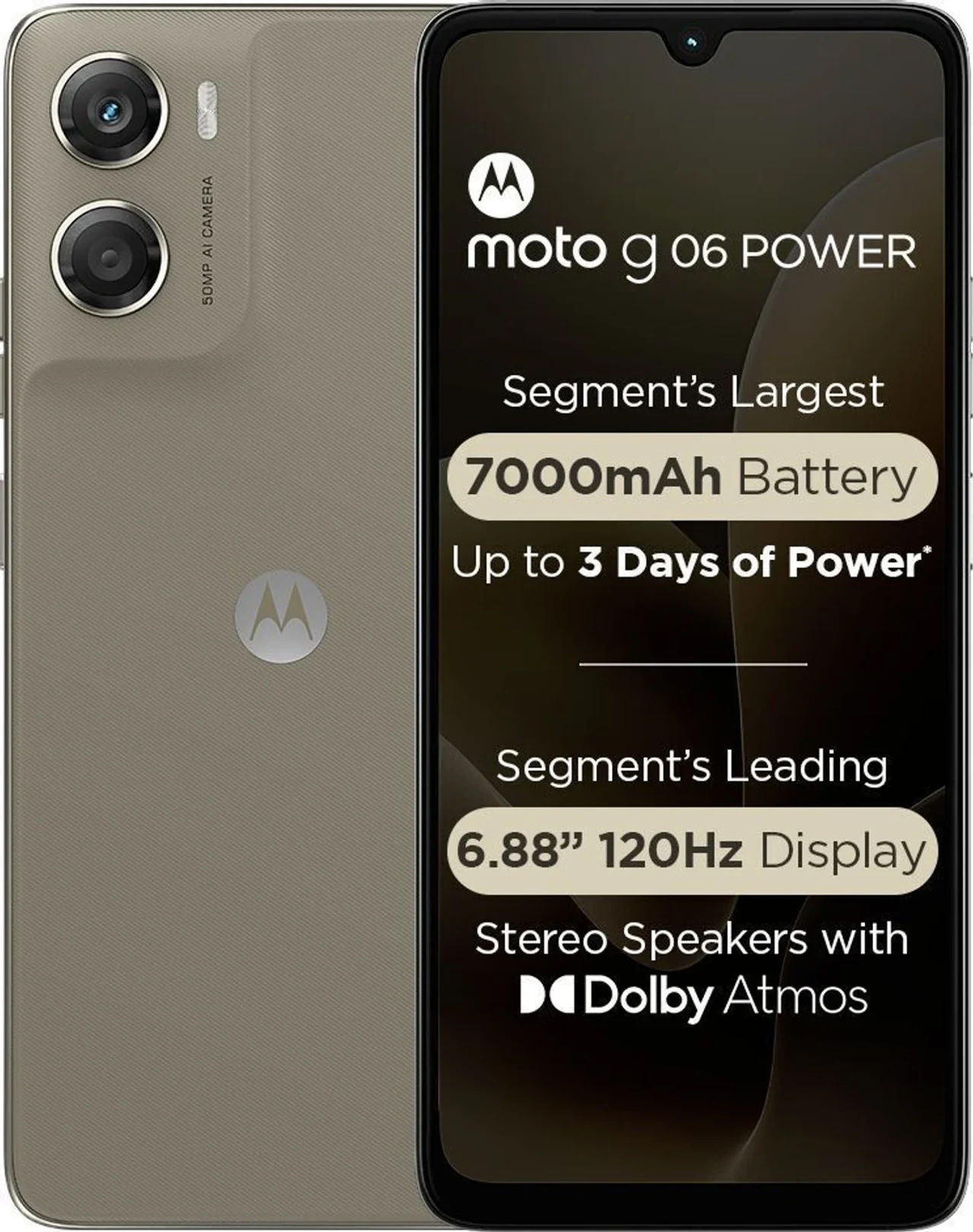 Motorola G06 Power (Pantone Laurel Oak, 4 GB RAM, 64 GB)