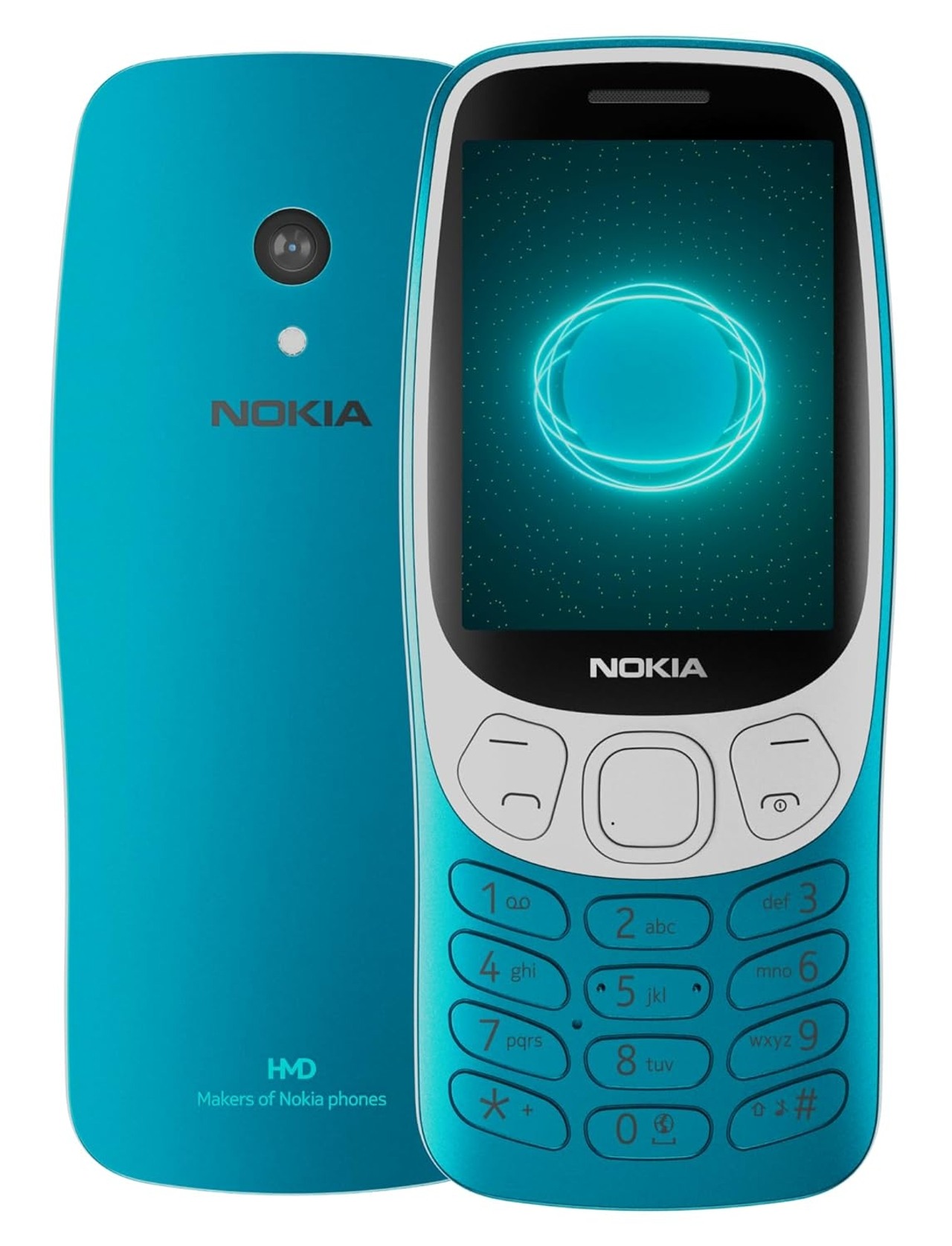 3210 4G Classic Keypad Phone Dual SIM 4G Bluetooth 2MP Rear Camera 1450mAh Scuba Blue