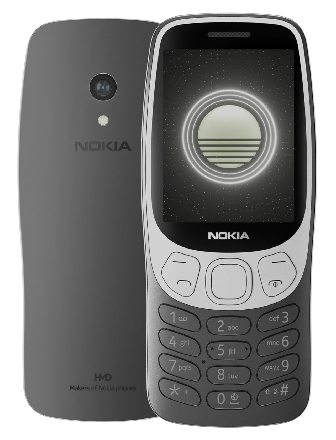3210 4G Classic Keypad Phone Dual SIM 4G Bluetooth 2MP Rear Camera 1450mAh Grunge Black