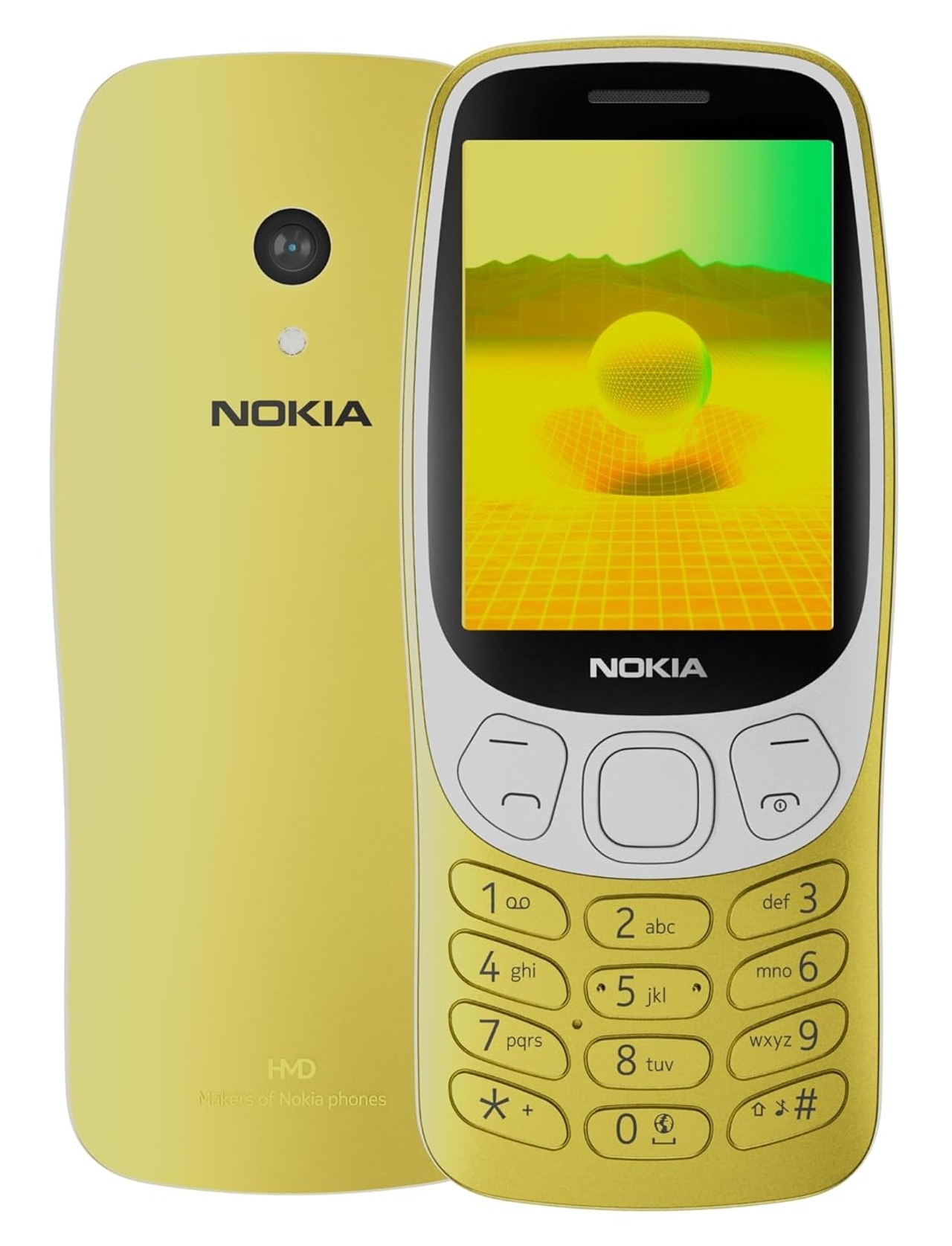 3210 4G Classic Keypad Phone Dual SIM 4G Bluetooth 2MP Rear Camera 1450mAh Y2K Gold