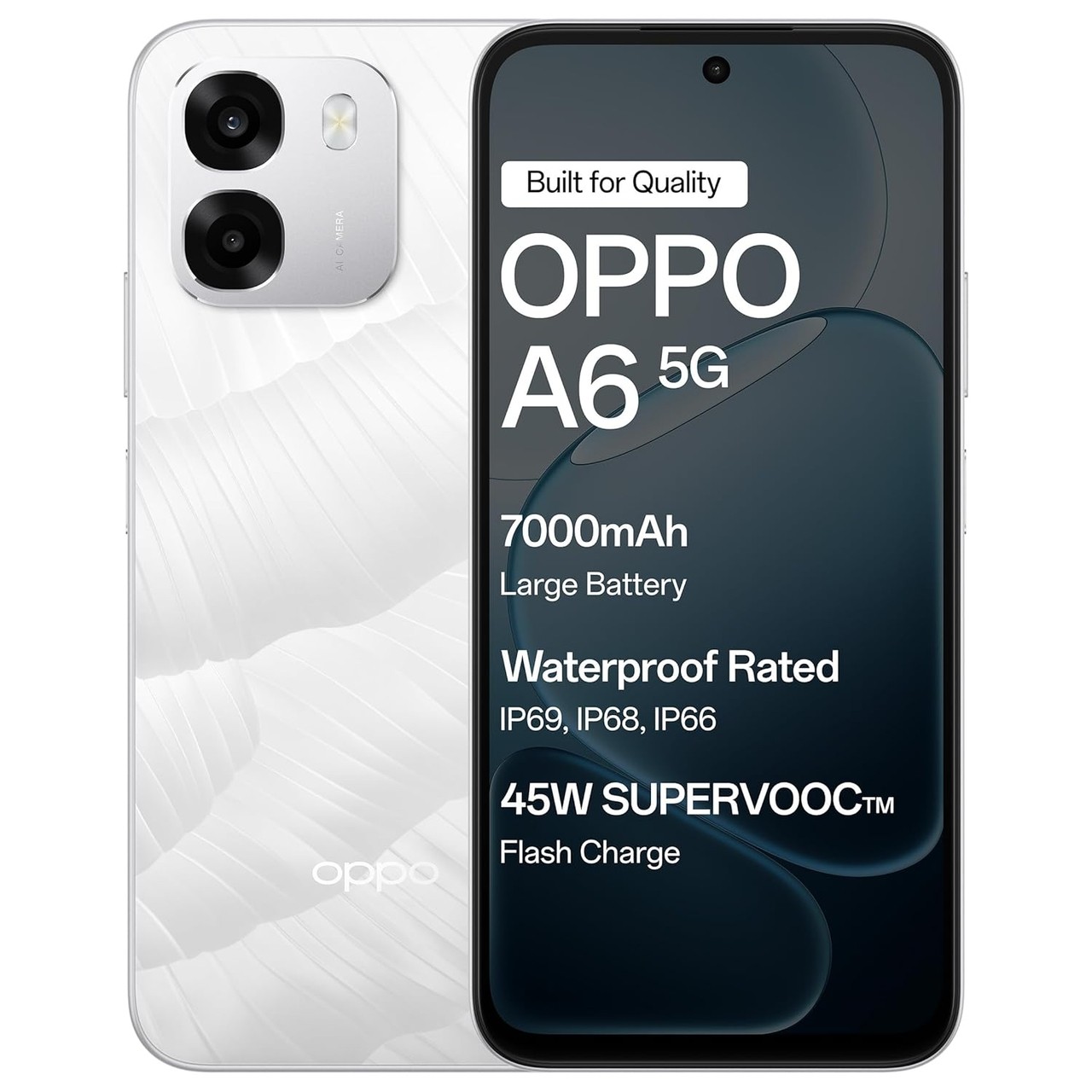 Oppo A6 5G (Ice White, 6GB RAM,128GB Storage)