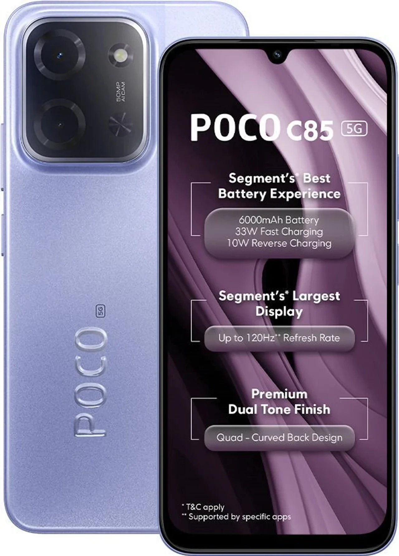 Poco C85 5G (Mystic Purple, 6 GB RAM, 128 GB)