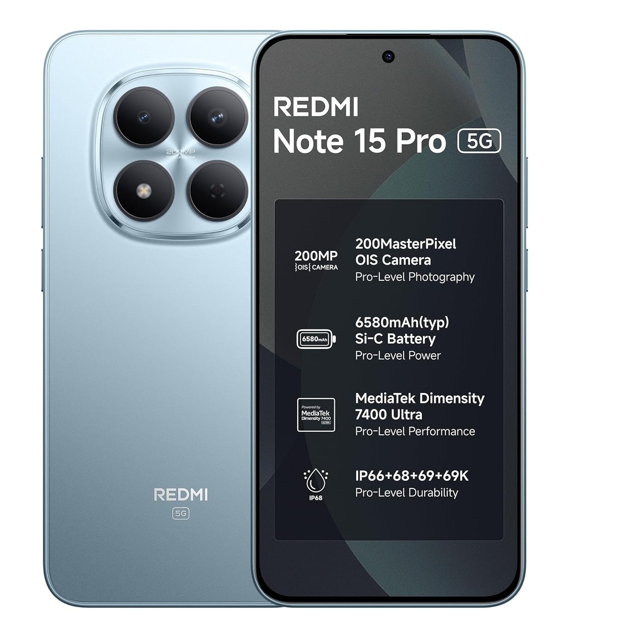 Redmi Note 15 Pro 5G (Mirage Blue, 8GB+256GB)