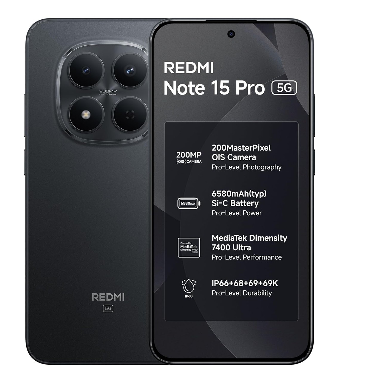 Redmi Note 15 Pro 5G (Carbon Black, 8GB+256GB)