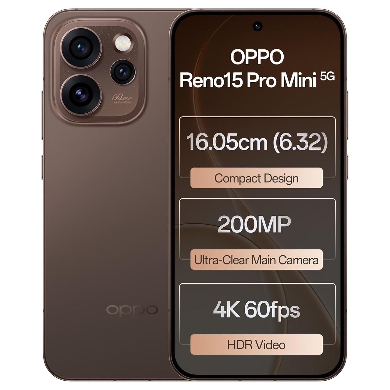 Oppo Reno15Pro mini 5G (Cocoa Brown, 12 GB RAM, 256 GB Storage)