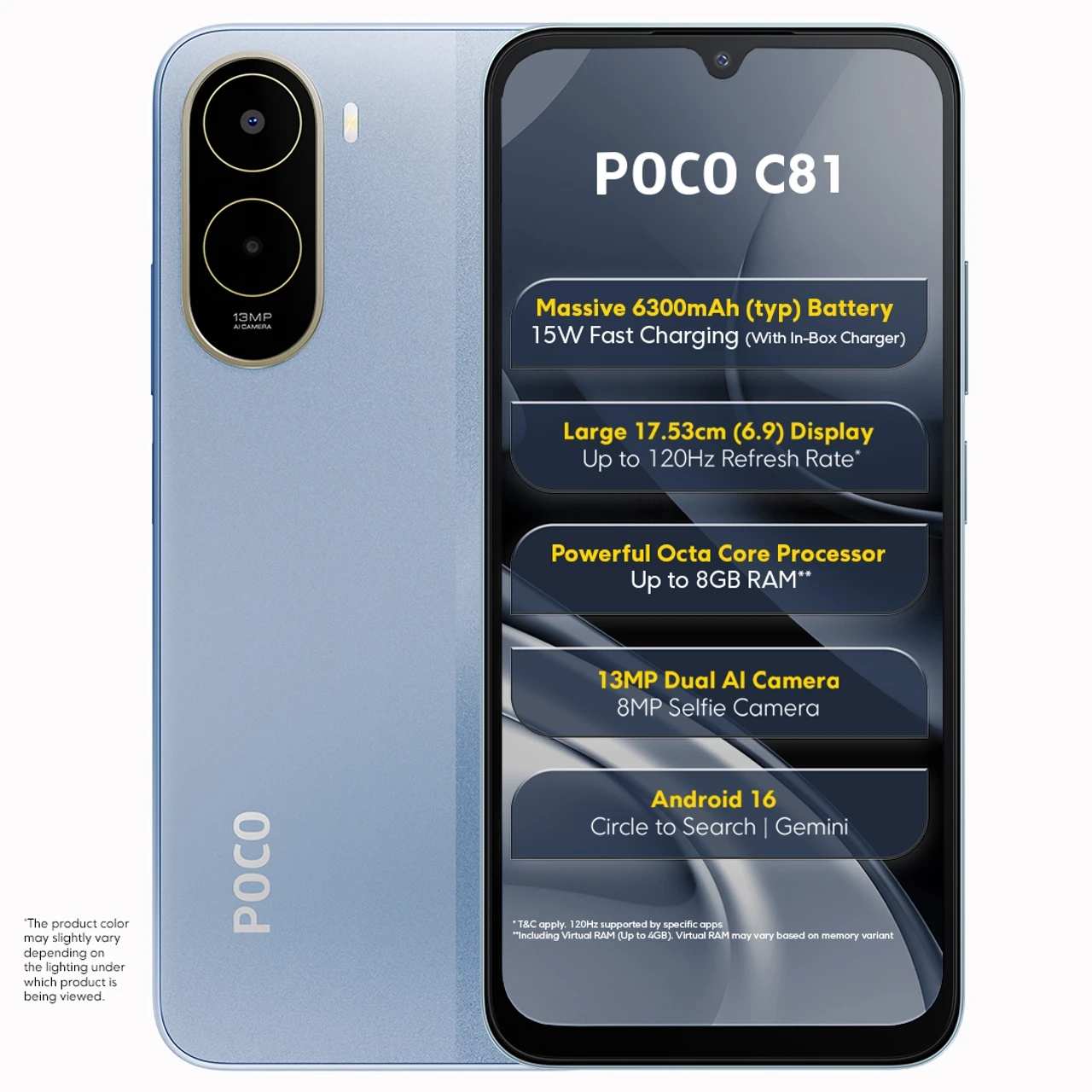 Poco C81 (4 GB RAM) (64 GB, Sky Blue)