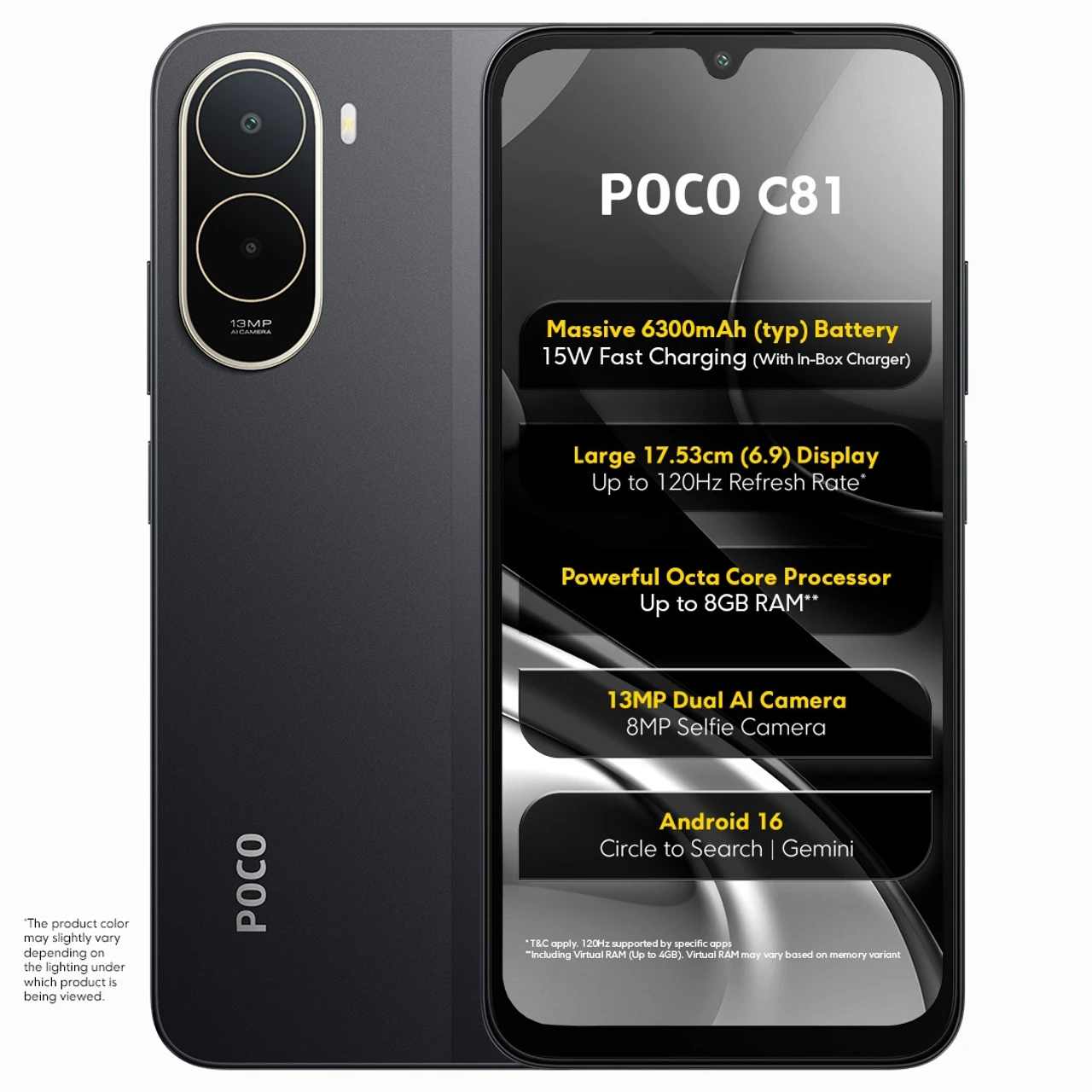 Poco C81 (4 GB RAM) (64 GB, Elite Black)