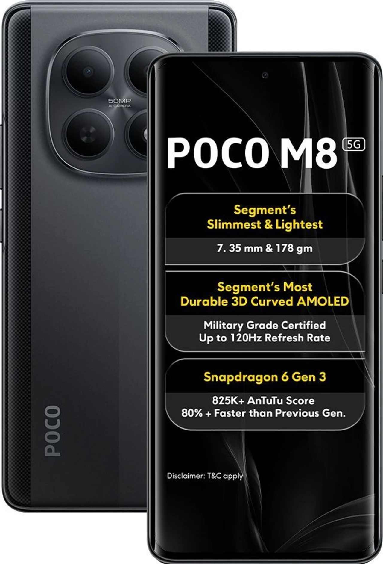 Poco M8 (8 GB RAM) (256 GB, Carbon Black)