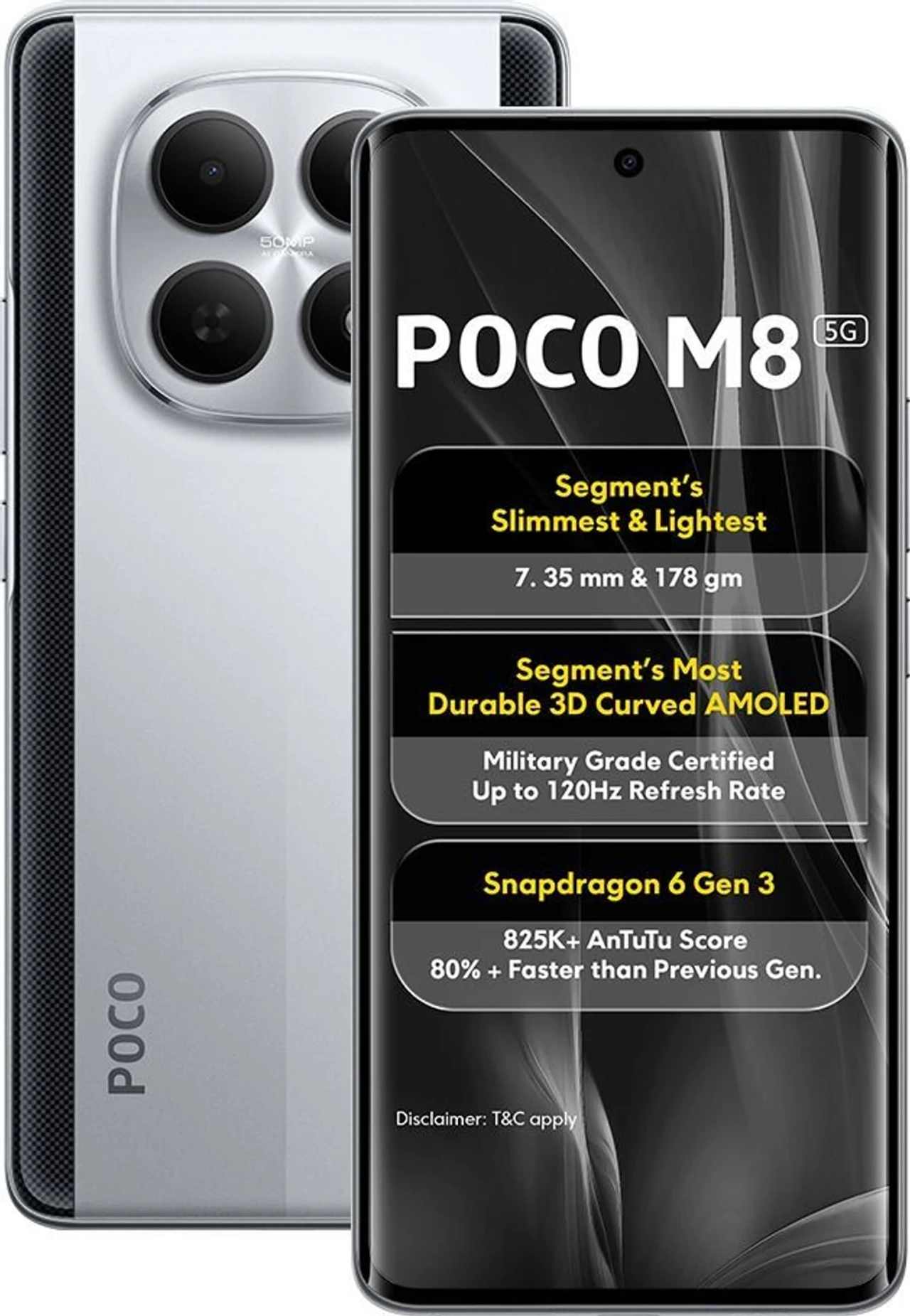 Poco M8 (8 GB RAM) (256 GB, Frost Silver)