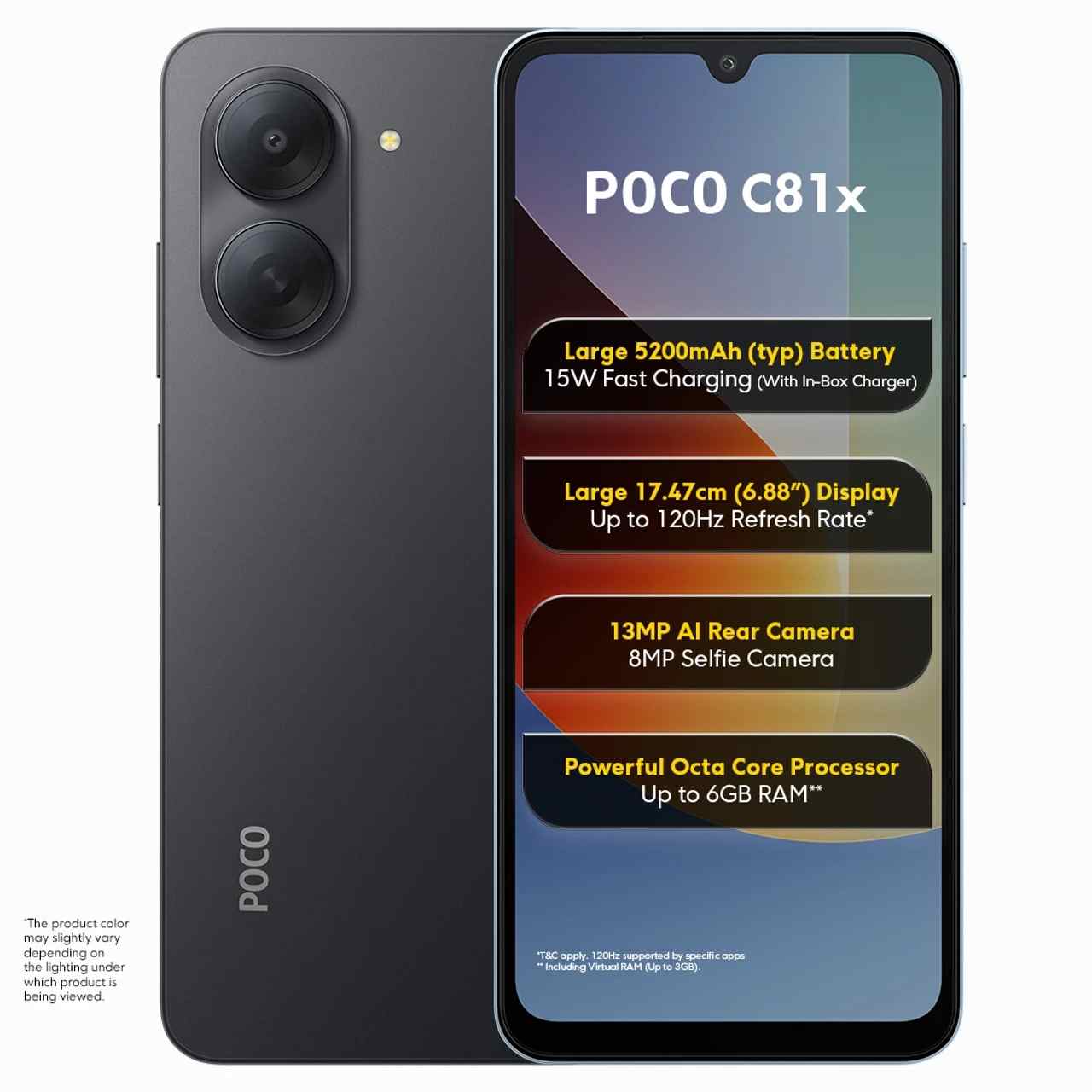 Poco C81x (3 GB RAM) (64 GB, Crystal Black)
