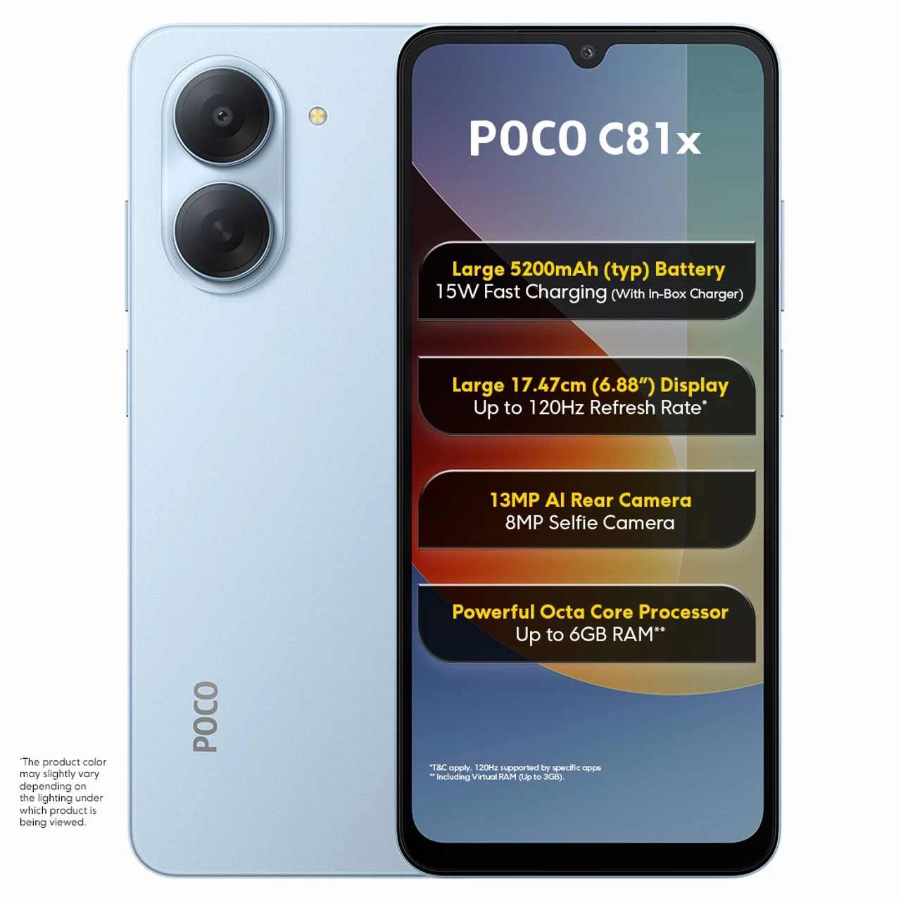 Poco C81x (3 GB RAM) (64 GB, Ice Blue)