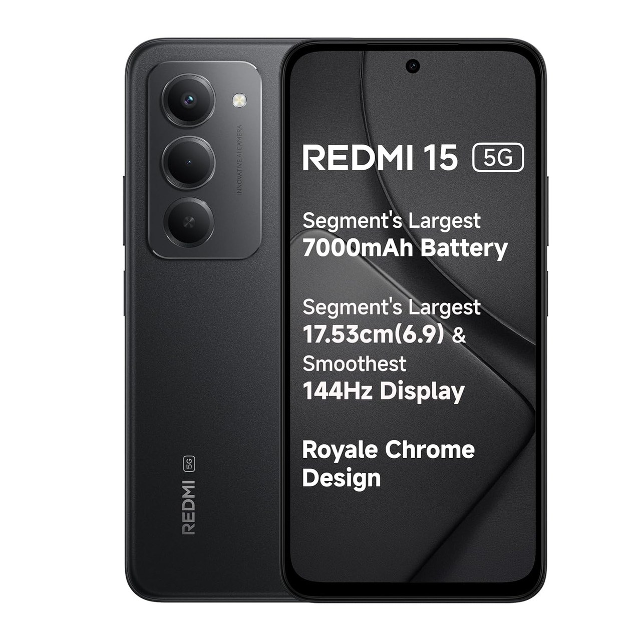 Redmi 15 5G (8 GB RAM) (128 GB, Midnight Black)