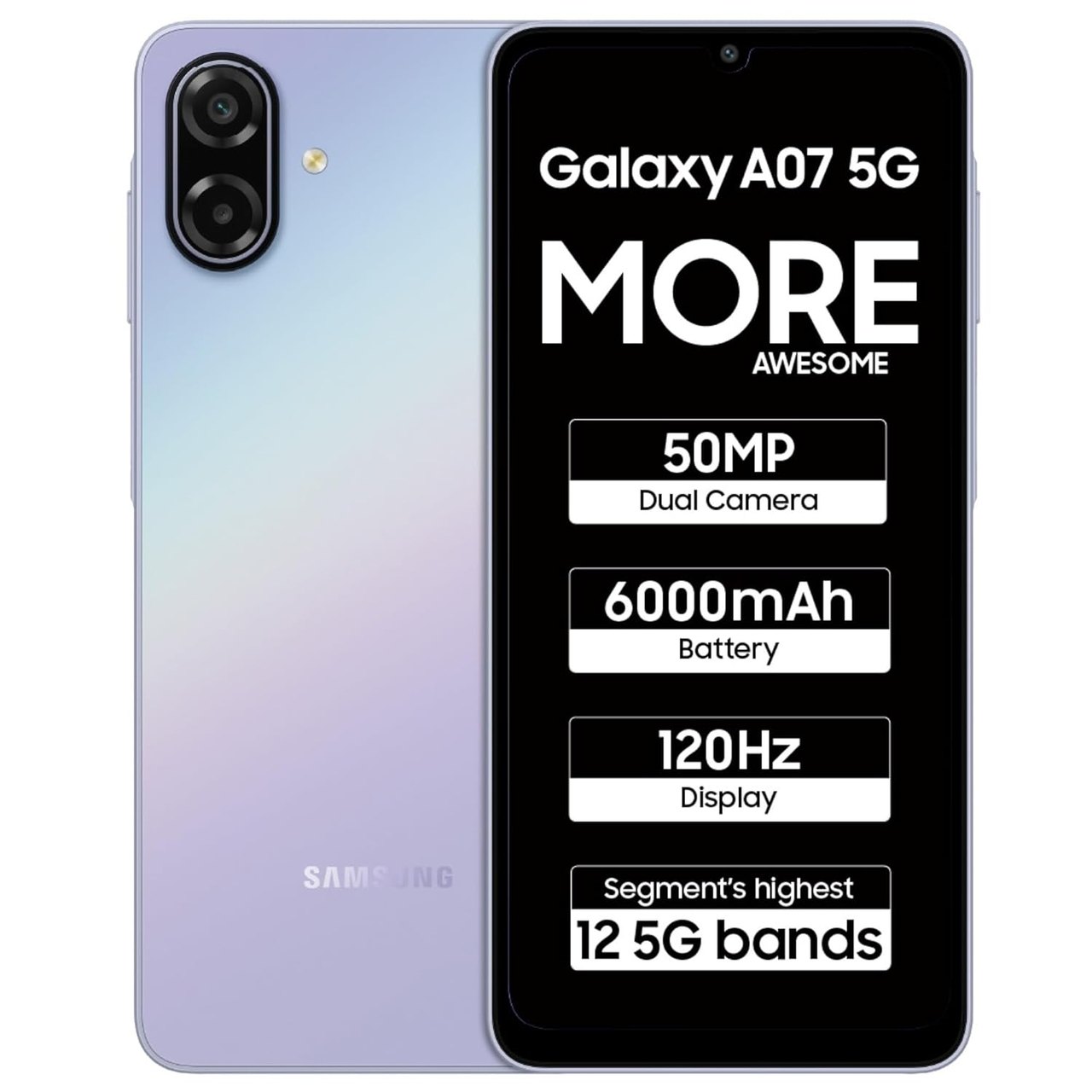 Galaxy A07 5G (4 GB RAM) (128 GB, Light Violet)