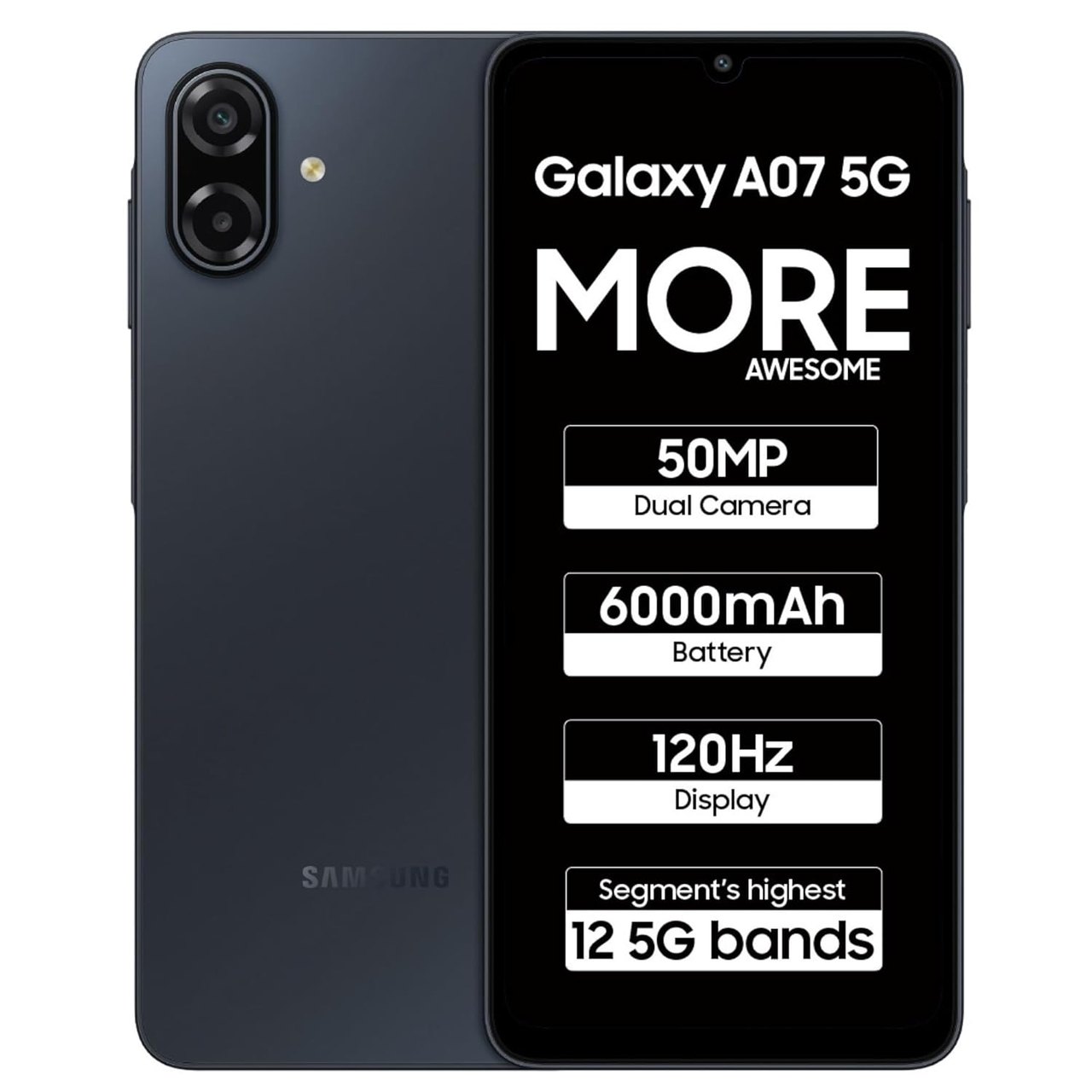 Samsung Galaxy A07 5G (6 GB RAM) (128 GB, Black)