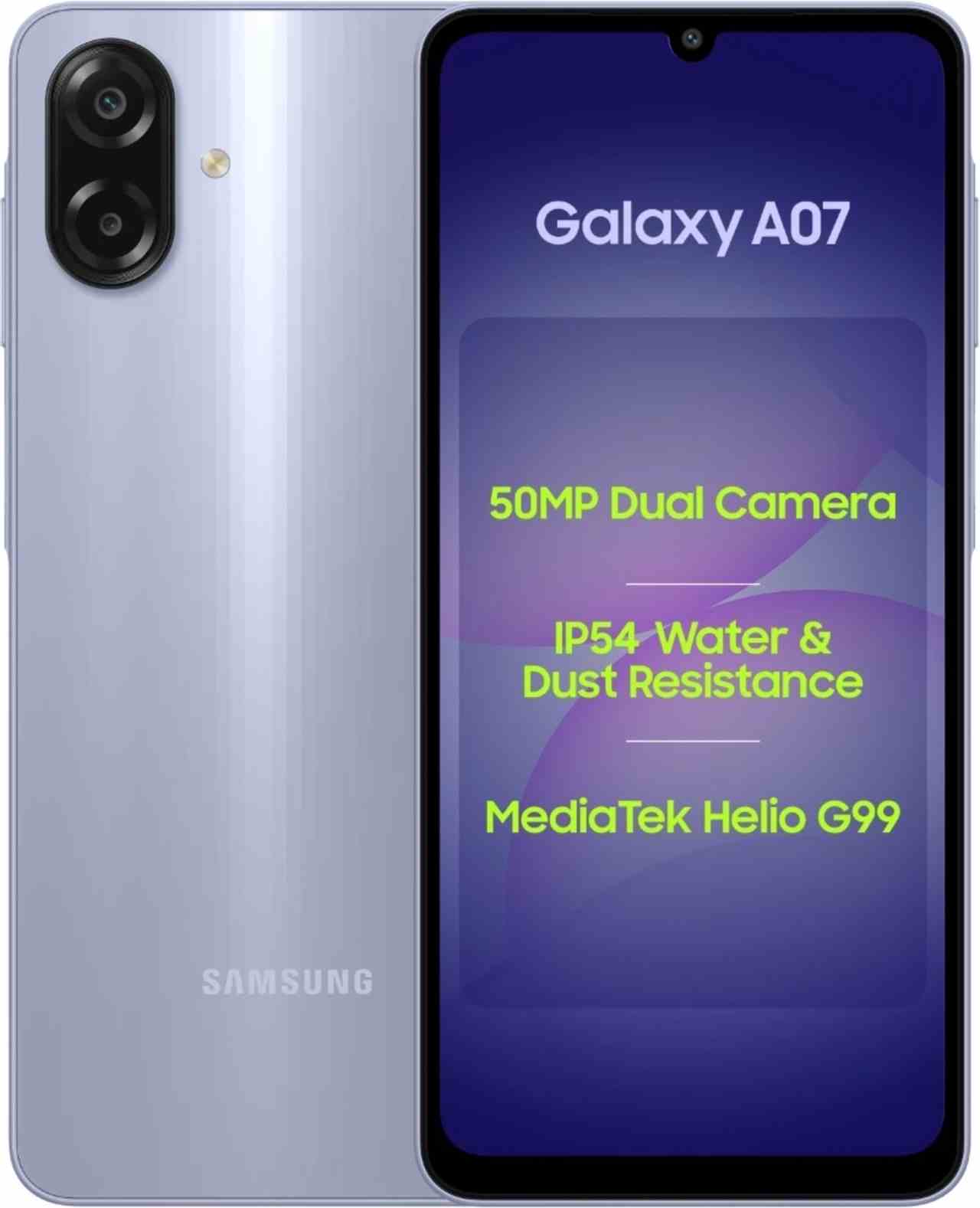 Samsung Galaxy A07 LTE (4 GB RAM) (64 GB, Light Violet)