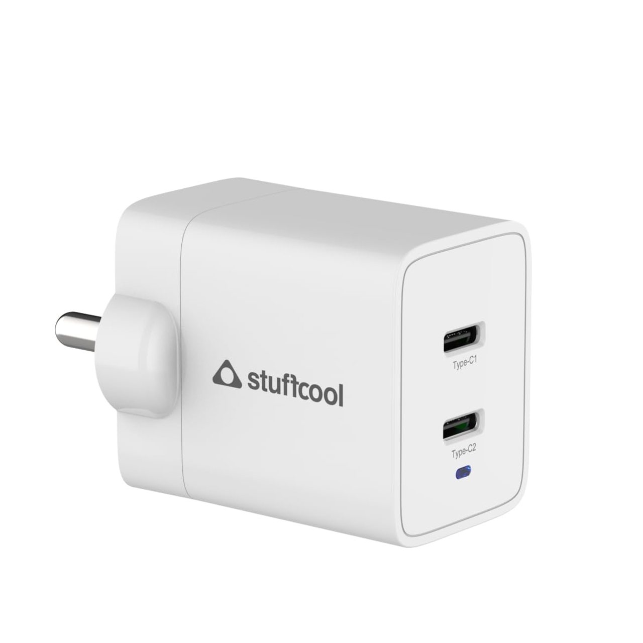 Stuffcool Neo 47W Dual Type C GaN Charger with Super Fast Charging 2.0 (White)