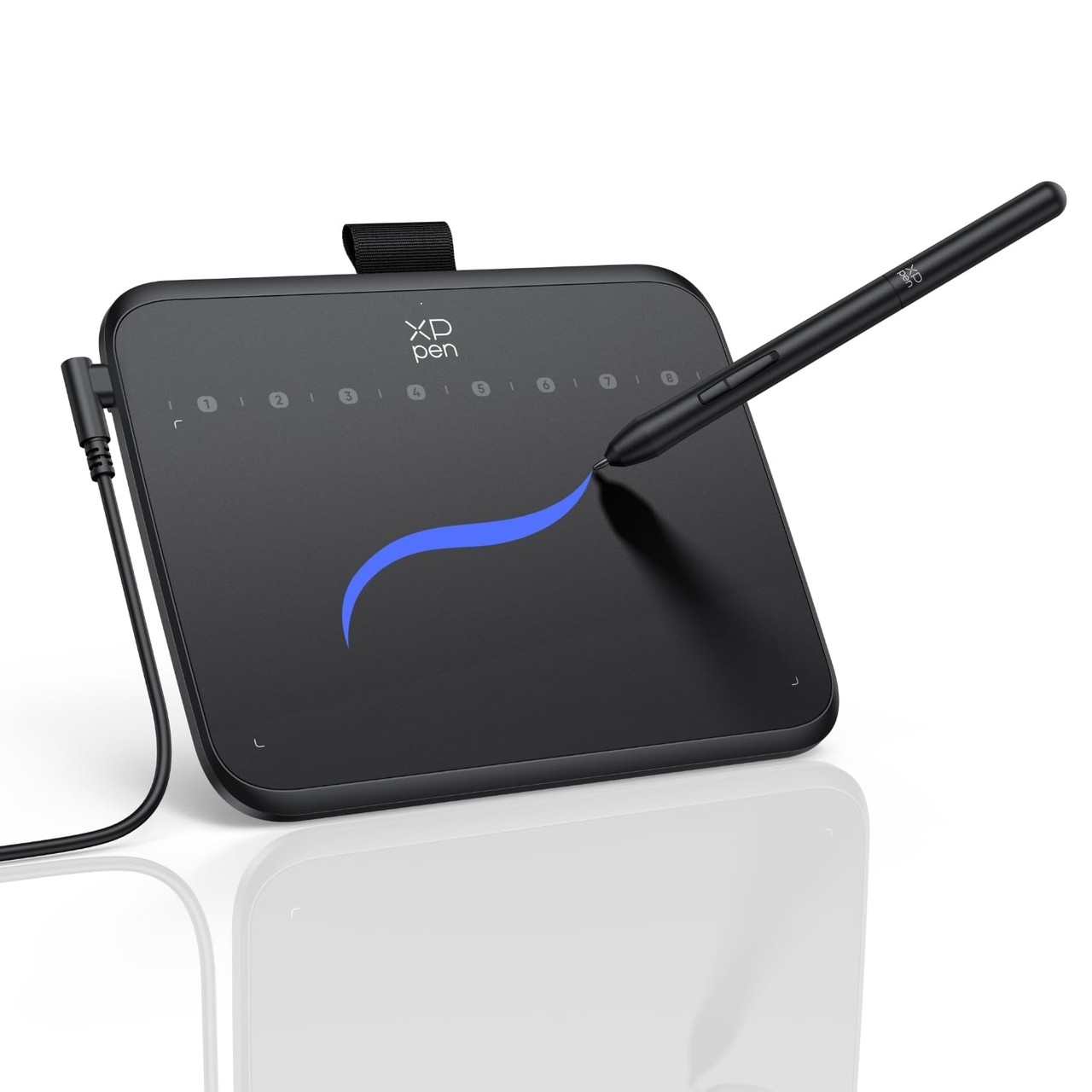 Deco 640 Graphics Drawing Pen Tablet 6x4 inches with 16384 Levels Pressure Sensitivity, 8 Soft Shortcut Keys, Battery Free Stylus, Android Support, Black