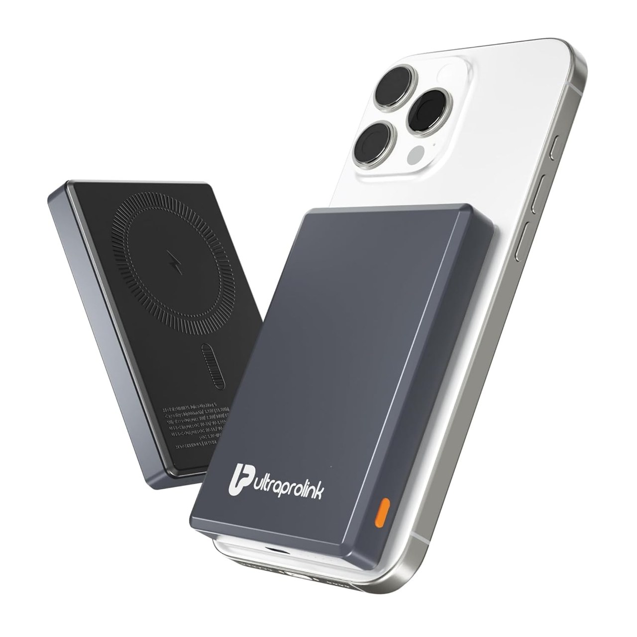 UltraProlink 10000mAh 3 in 1 Wireless Magnetic Mag-Safe Power Bank| Dual Cables Type C & iPhone |22.5W Type C Port with PD-PPS Support | for iPhone Series 16,15,14,13 | Made in India | UM1126 -  Grey