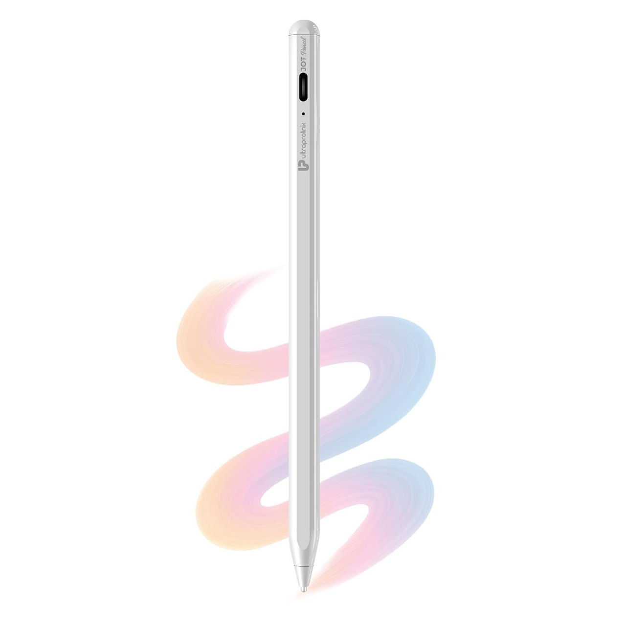 UltraProlink Jot Pencil, Stylus Pen For Ipad, Android Tablets & Mobiles, 10Hr Use, 12-Month Warranty, 3 Nibs,White