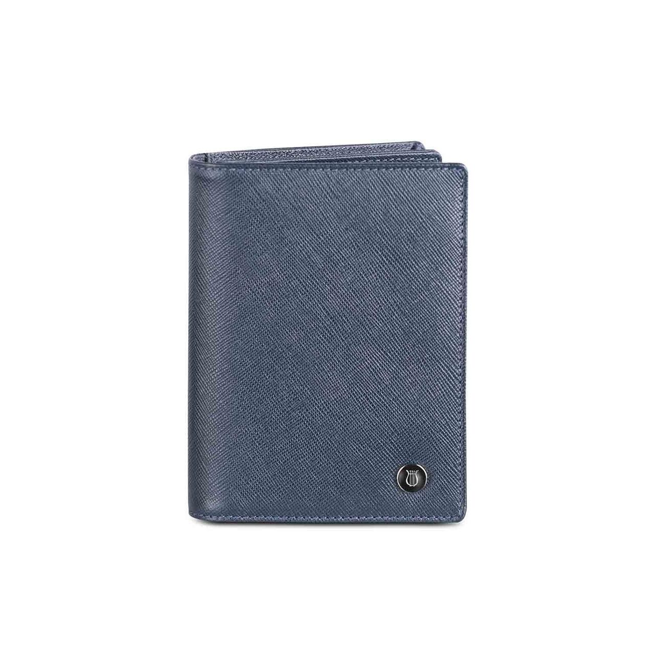 Lapis Bard Stanford Card Holder Pouch Italian Saffiano Leather Navy Blue