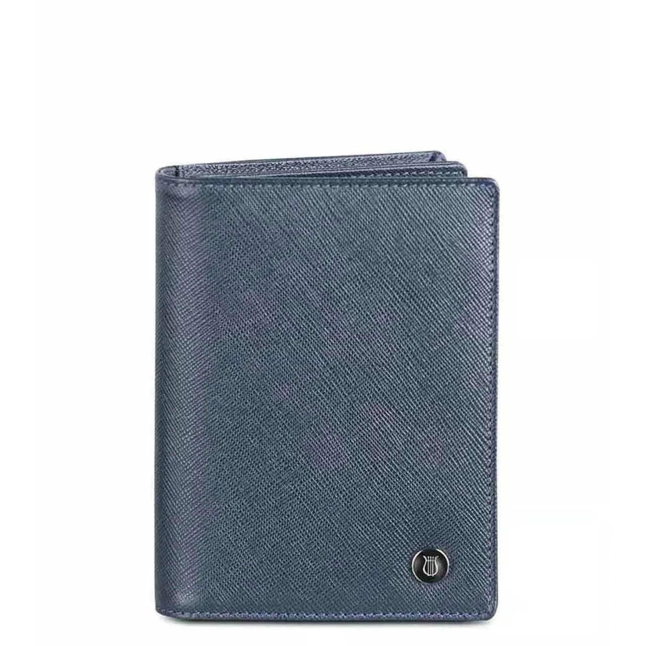 Lapis Bard Stanford Card Holder Pouch Blue Italian Saffiano Leather RFID Blocking