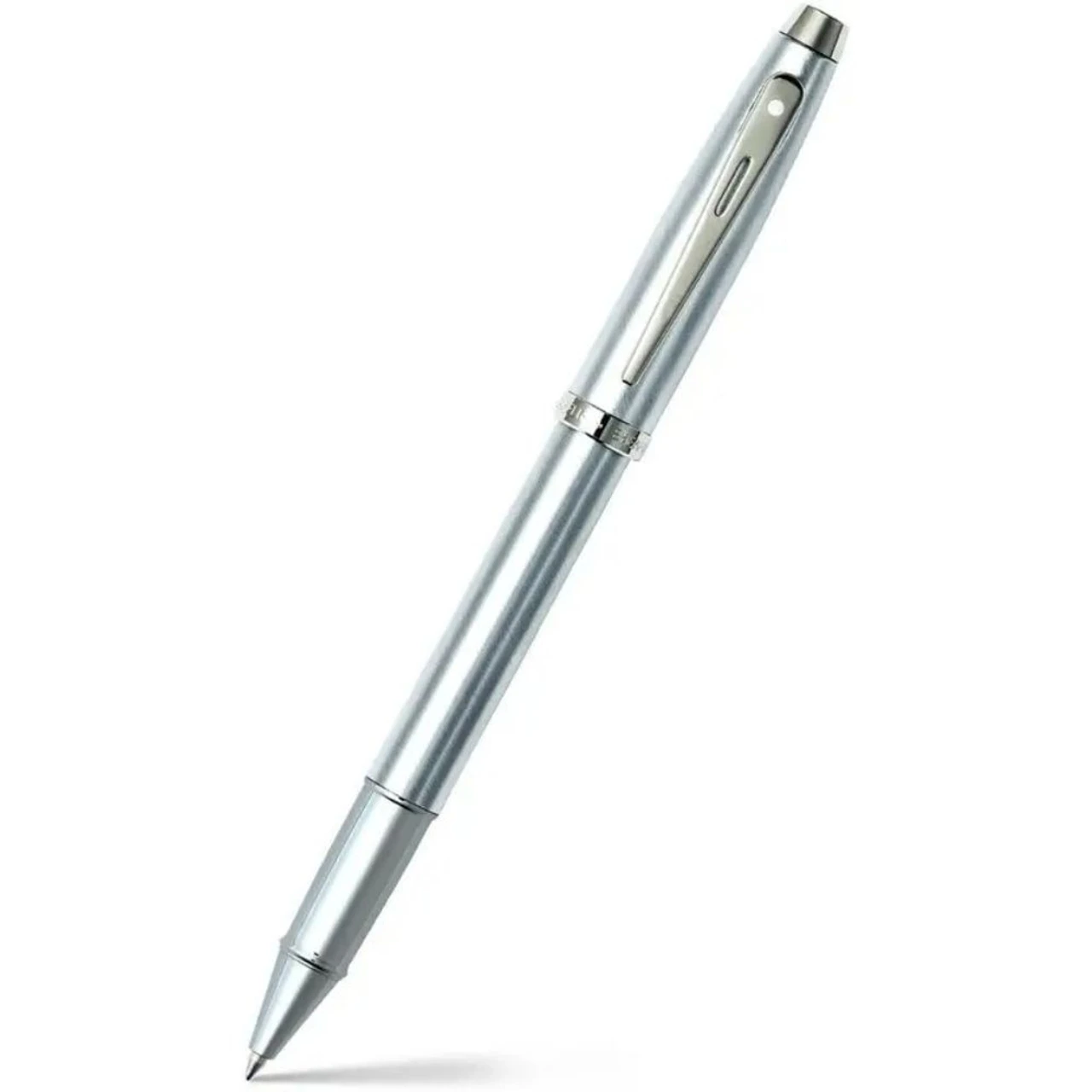 Sheaffer Roller Ball Pen Brushed Chrome with Chrome-Plated Trim Black Ink (E9306)