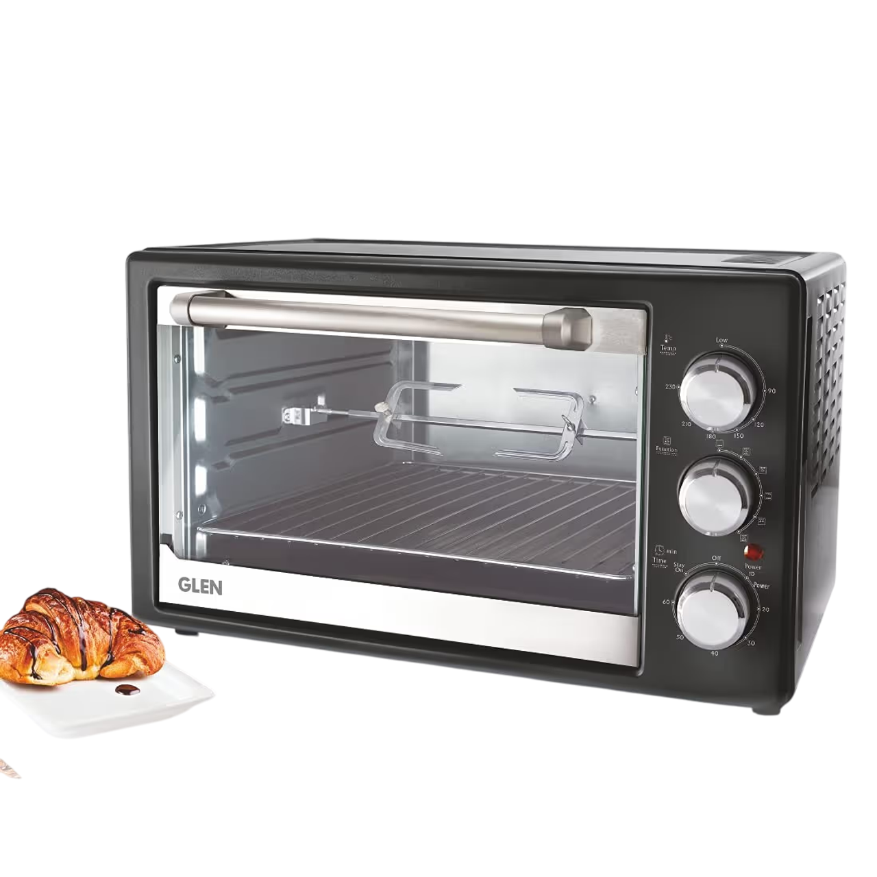 Glen Oven Toaster Griller 5030 BLRC 30L 1500W with Rotisserie & Convection Fan Black