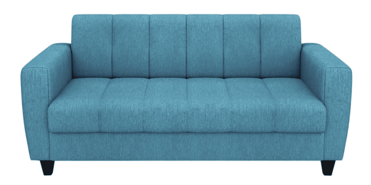 Hidenchic Laura Quilted Back 3 Seater Fabric Sofa - Sea Green