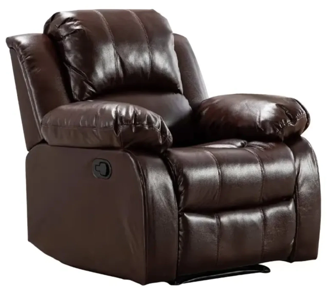 Hidenchic Mist Manual Push Back Leatherette Recliner Chair - Brown, 102x94x102 CM