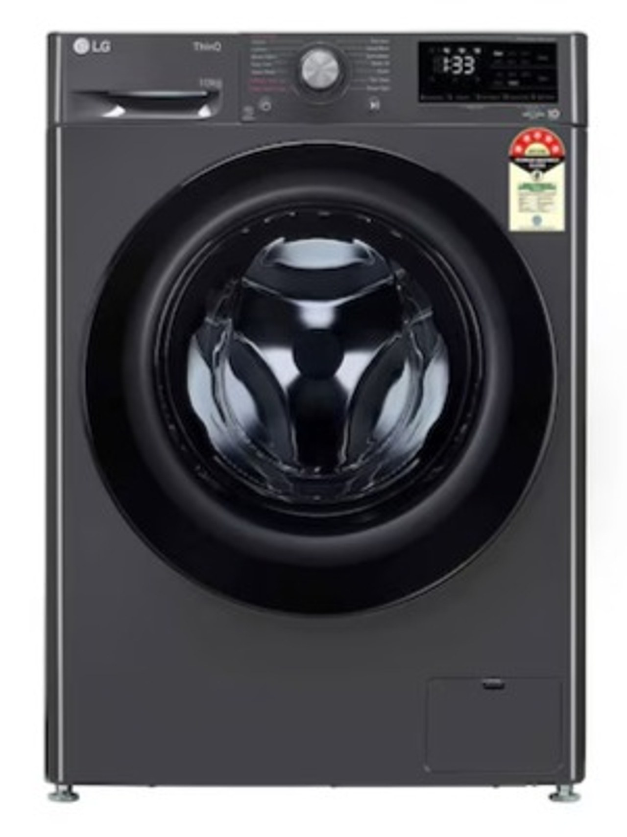 LG 10 Kg Front Load Washing Machine, AI Direct Drive, Direct Drive Motor, 5 Star, Middle Black - FHP1410Z5M