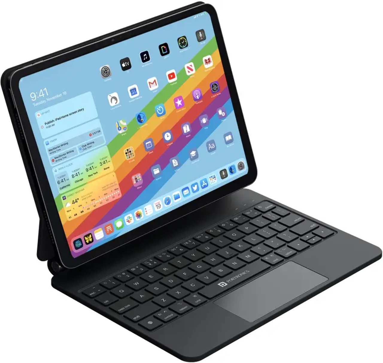 Portronics Padmate Wireless Keyboard Case for ipad (10 Gen) - Black