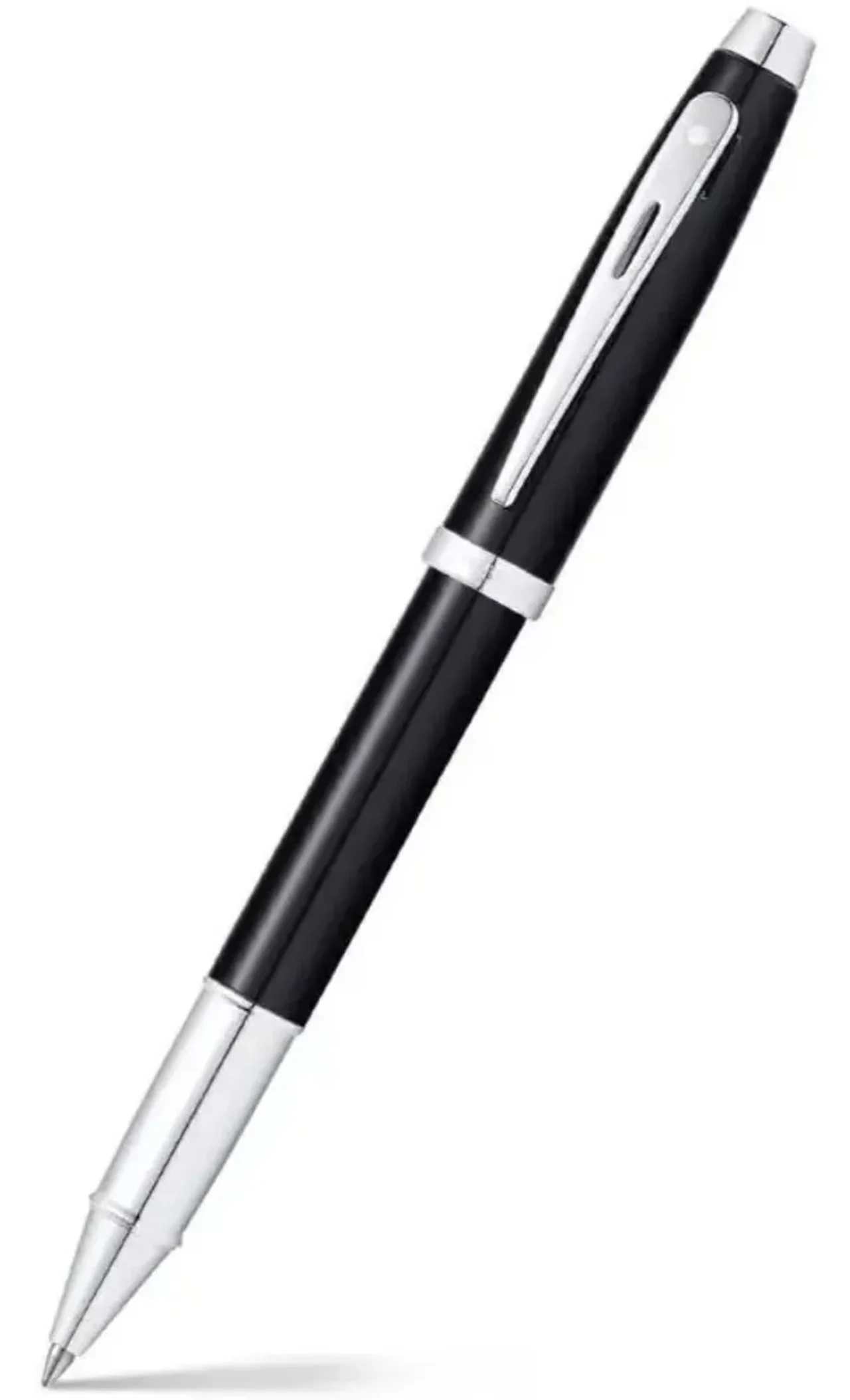 Sheaffer Premium Roller Ball Pen Glossy Black Chrome-Plated Trim Black Ink (Gift 100 - E9338)