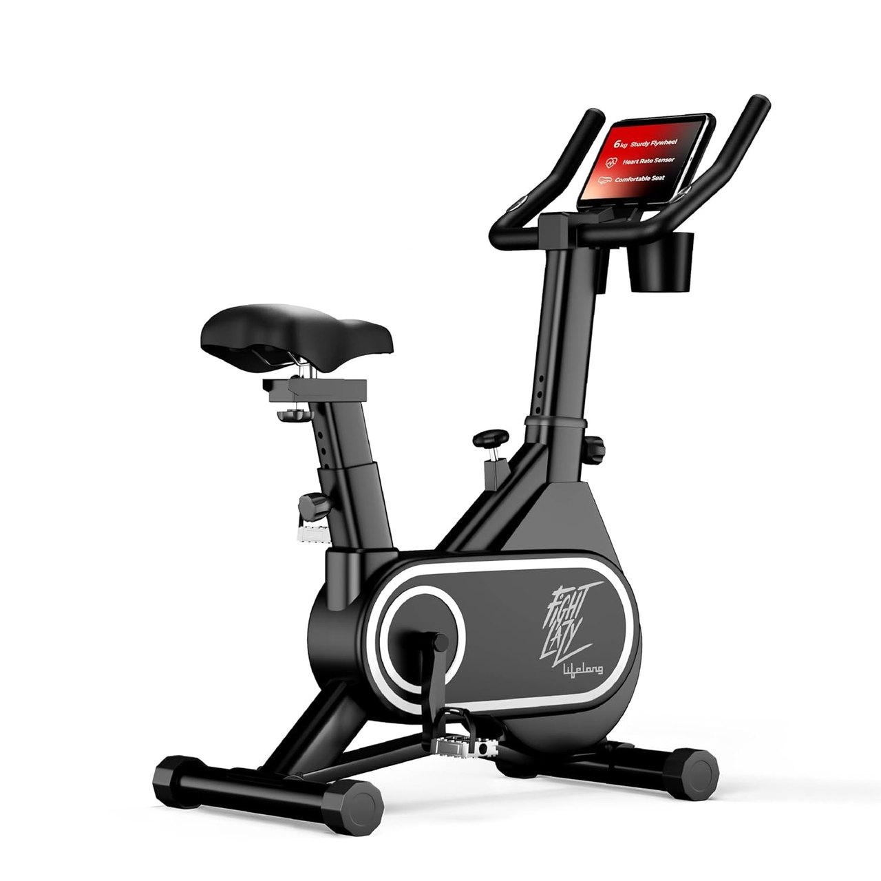 Fit Pro Spin Fitness Bike with 7Kg Flywheel, Adjustable Resistance & Heart Rate Sensor for Fitness at Home Workouts (LLSBB50, Black)