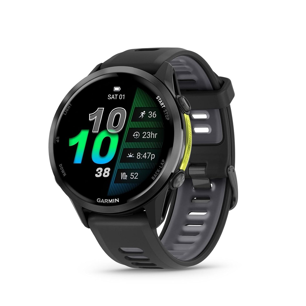 Forerunner 970 Premium GPS Running and Triathlon Smartwatch - Carbon Gray DLC Titanium with Black Case and Black/Translucent Whitestone Band