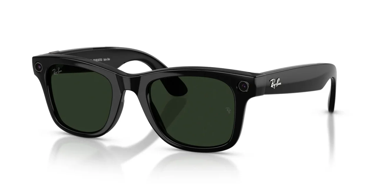 Rayban Meta 0RW4012 Wayfarer Large Gen 2 601/1M 53 Sunglasses - Clear to Graphite Green