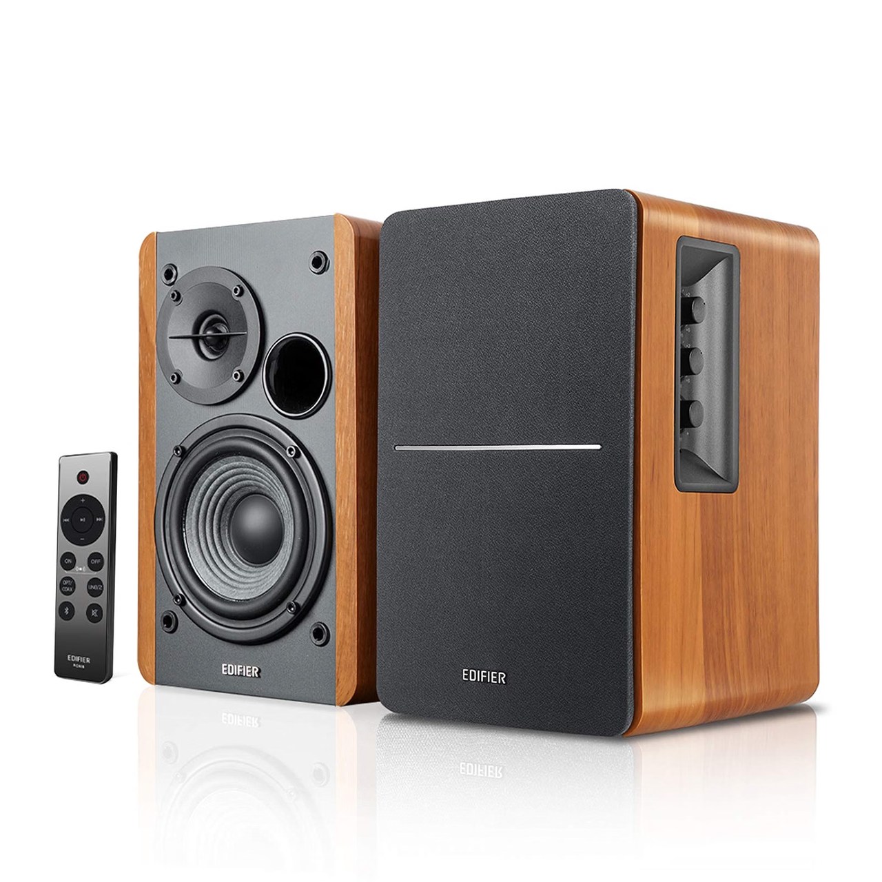 R1280DBs Powered Bluetooth 5.0 Wireless Desktop/Bookshelf Speakers - 42 Watts Brown