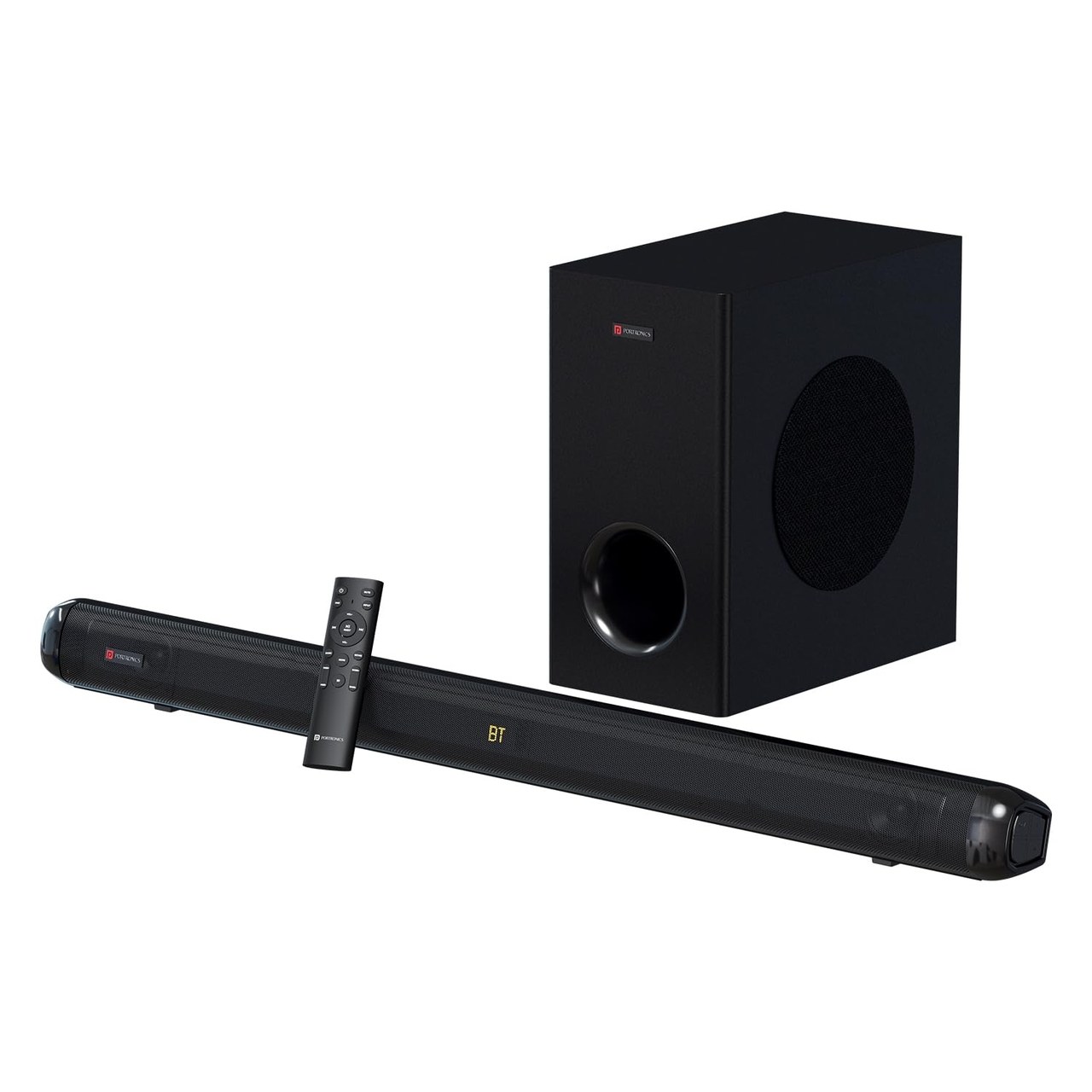 Portronics Pure Sound 108 160W Bluetooth Soundbar With Wired Subwoofer - Black