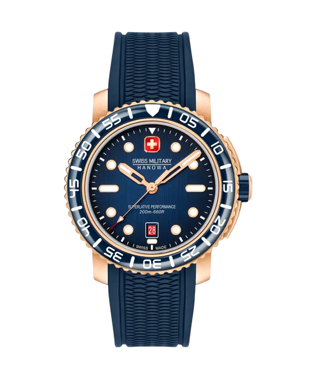 Swiss Military Hanowa Black Marlin Blue Round Dial Analog Watch For Men - SMWGN0001720