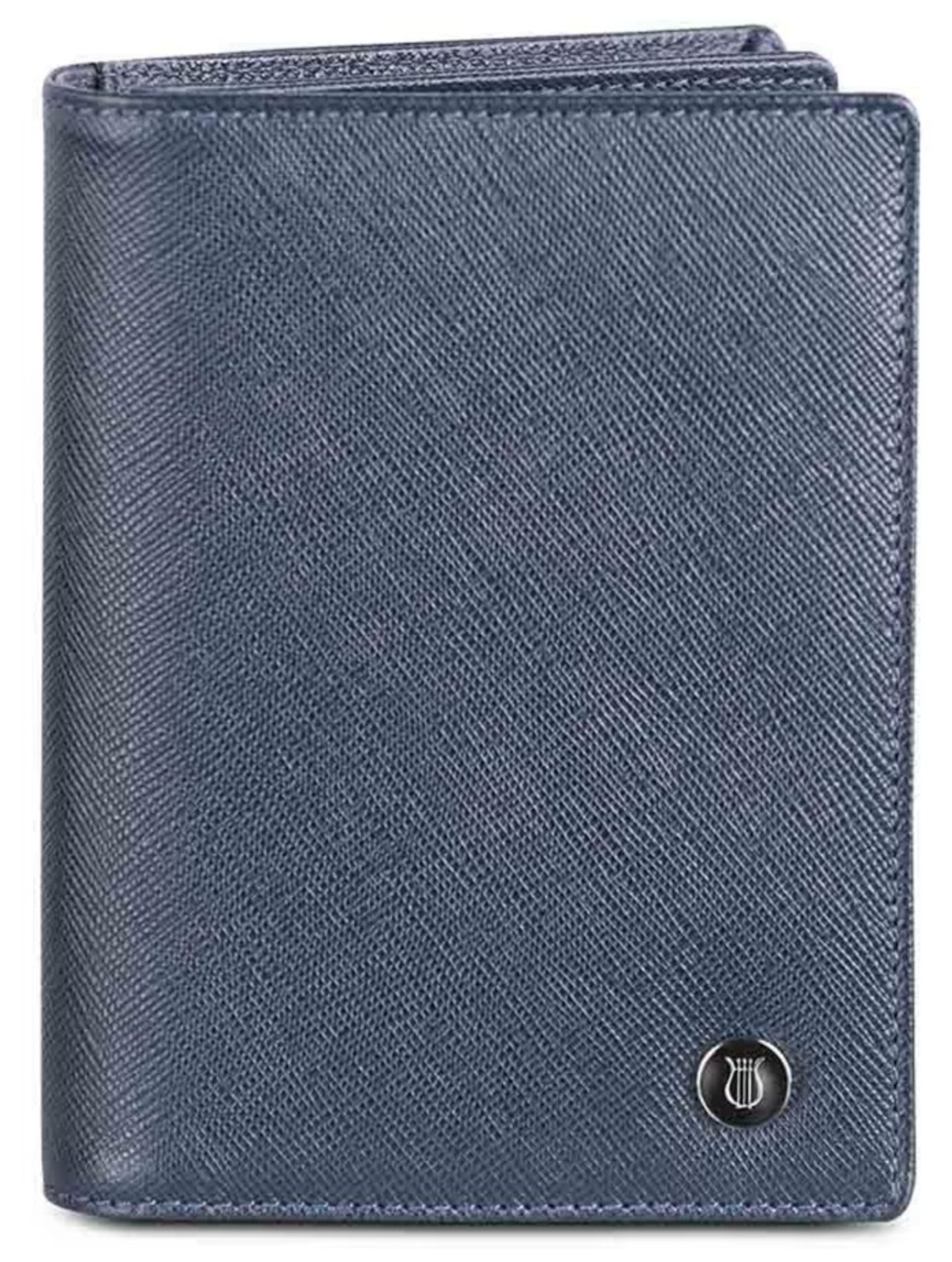 Lapis Bard Stanford Card Holder Pouch Italian Saffiano Leather Navy Blue