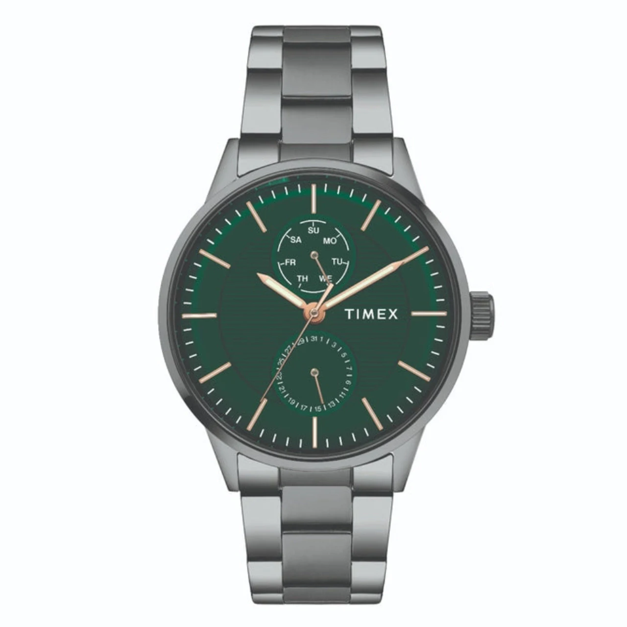 Timex Fashion Men's Green Dial Round Case Multifunction Function Watch - (TWEG19905)