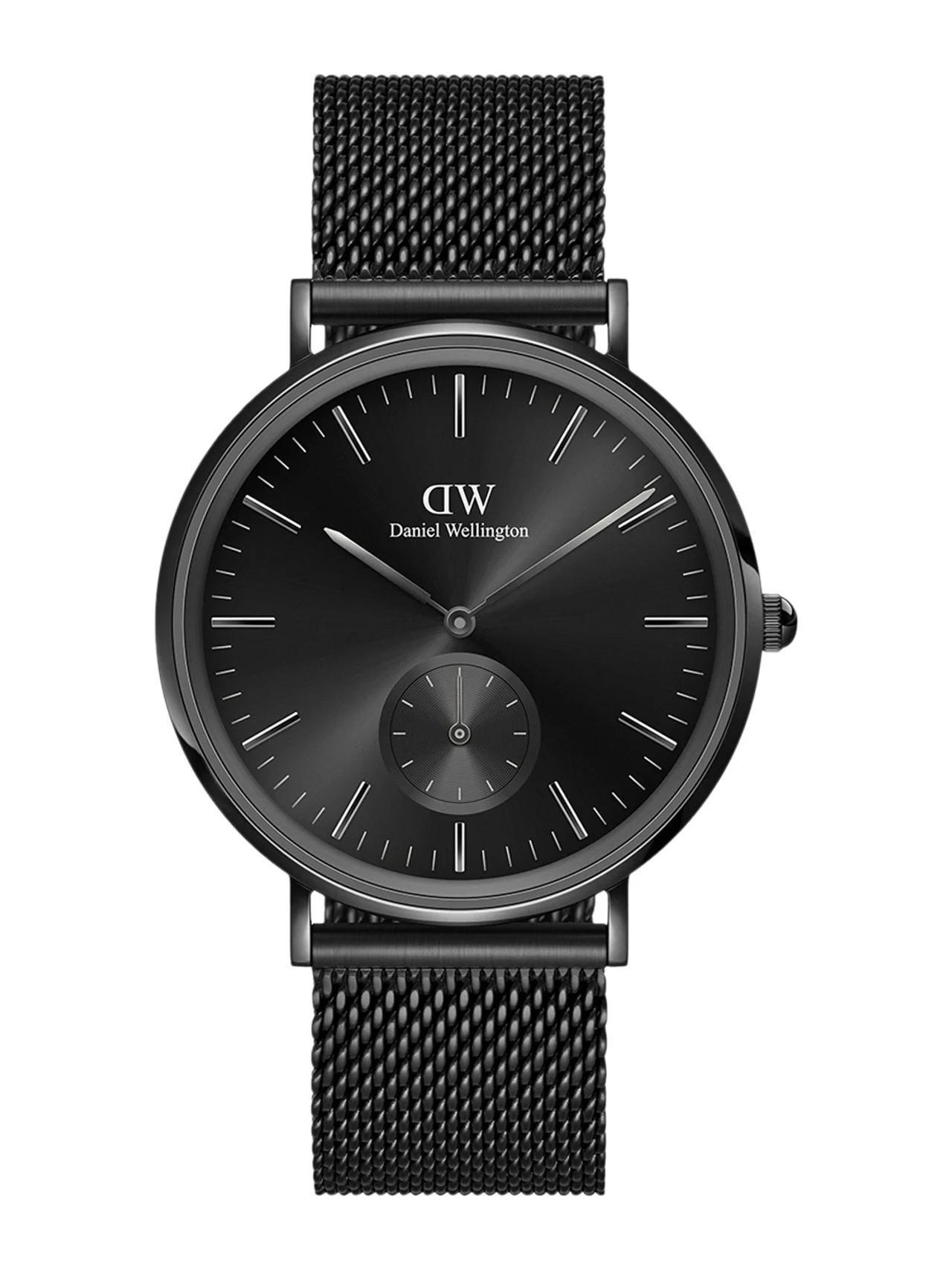 Daniel Wellington Men Textured Dial Reset Time Analogue Watch, Black (DW00100714K)