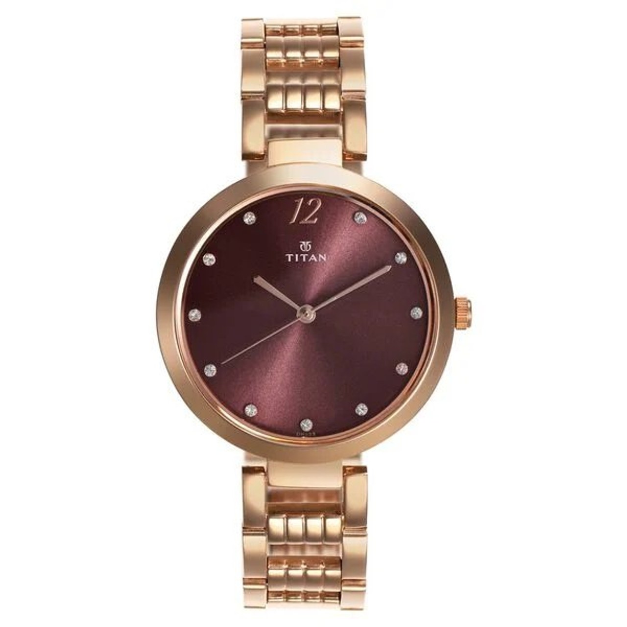 Titan Sparkle Purple Dial Analog Stainless Steel Strap Watch for Women (NT2480WM02)
