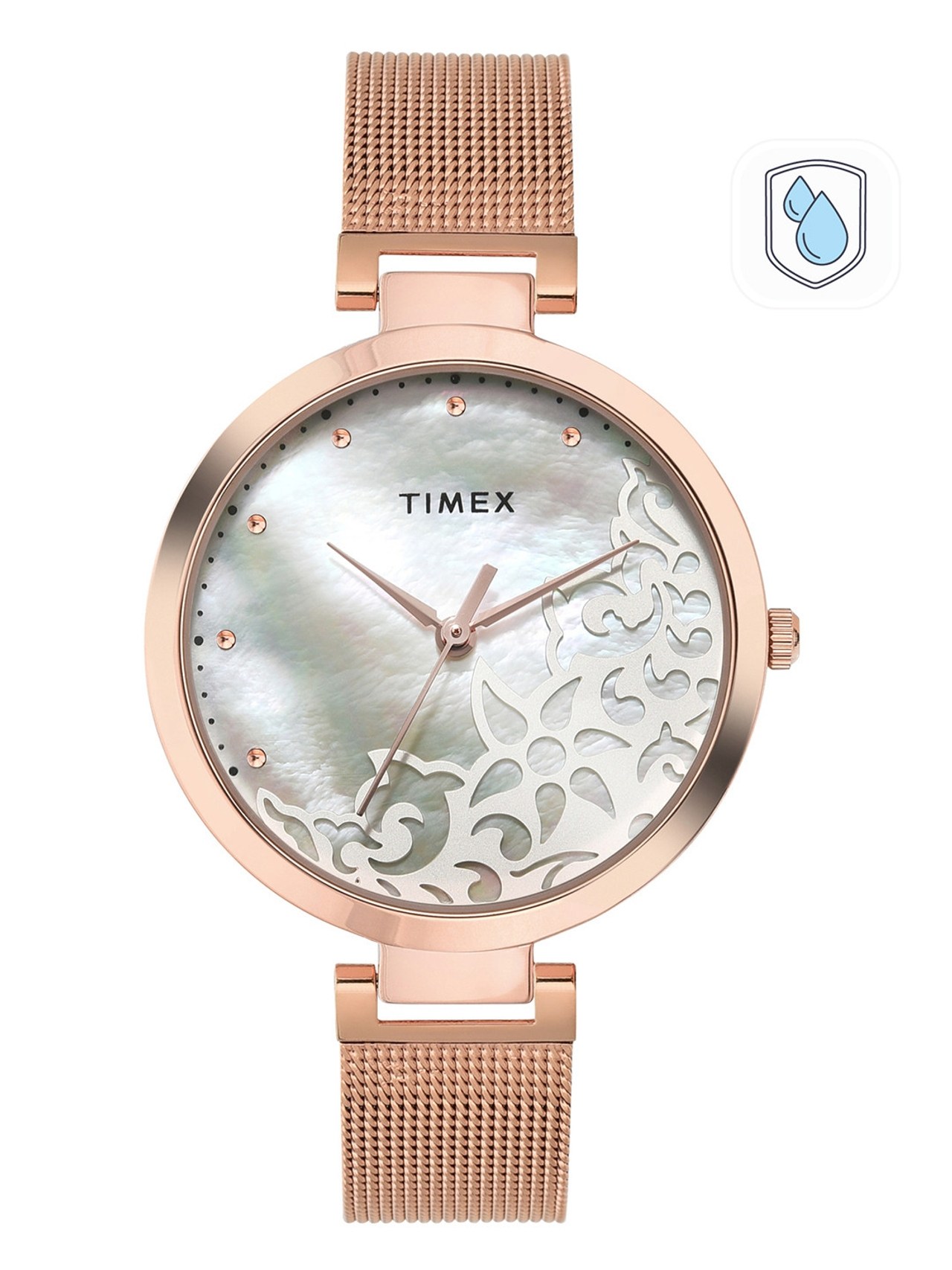 Timex Trendline Round 21mm Rose Gold Dial Analog Women Watch - TW000X220