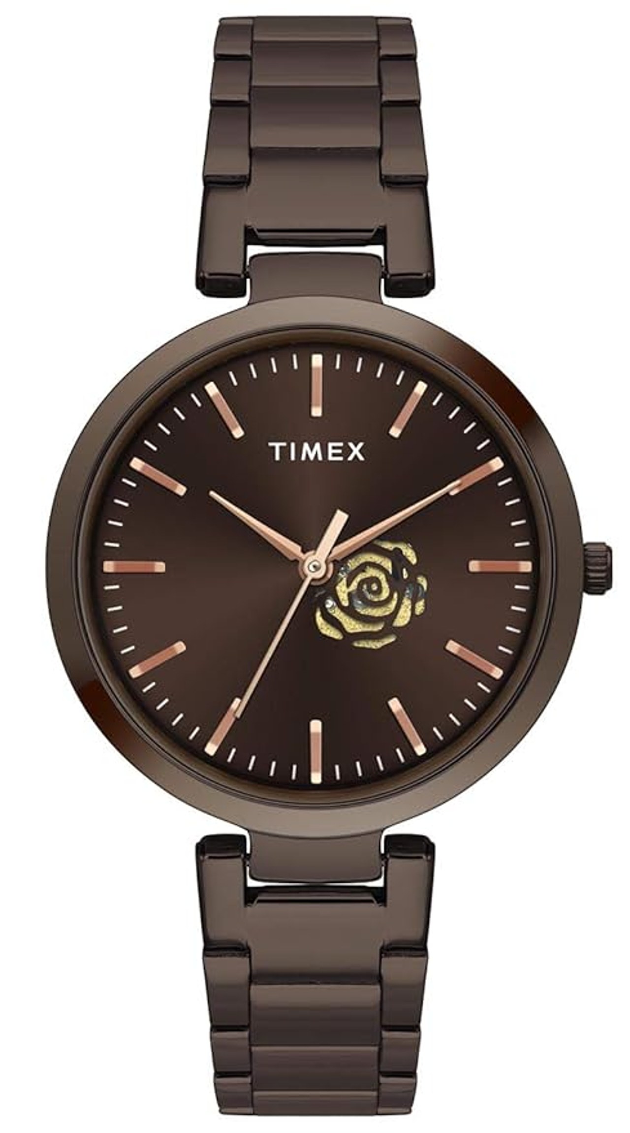 Timex Analog Watch for Women with Round Dial, Water Resistant, Brown - TW000X227