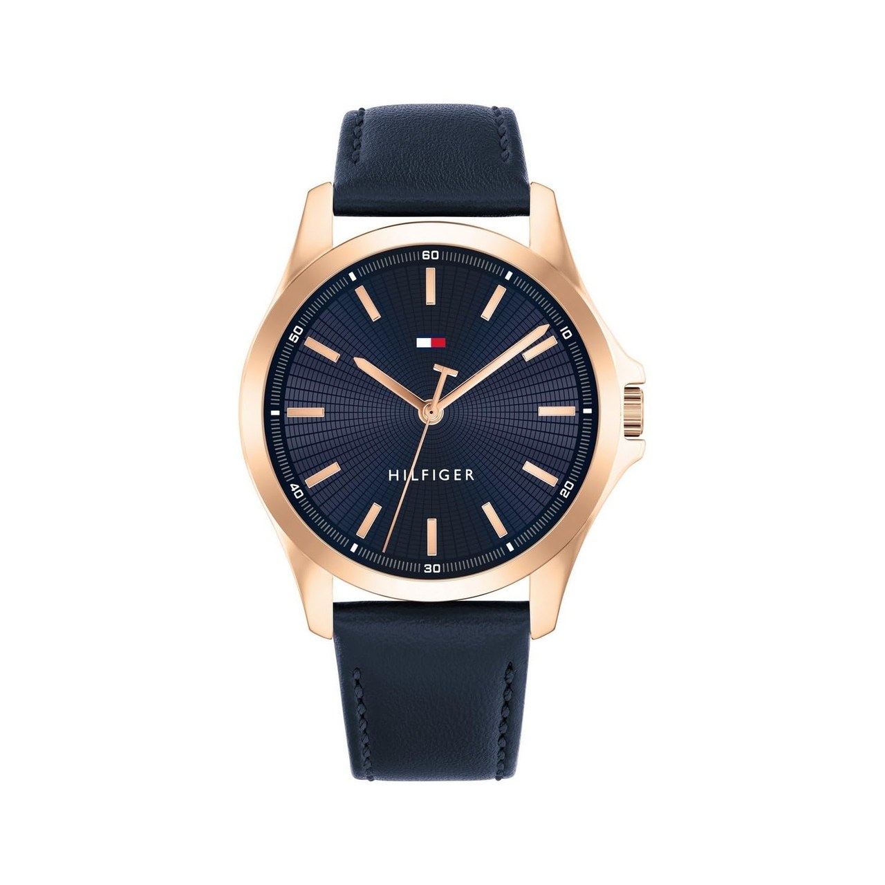 Tommy Hilfiger Bruce Quartz Analog with Blue Dial Blue Leather Strap Watch for Men - TH1792189