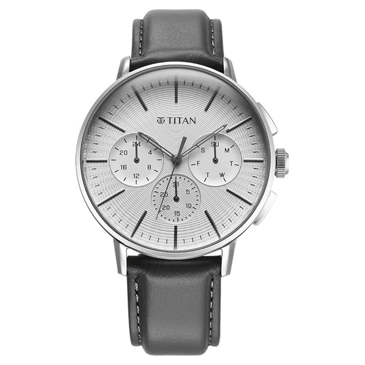 Titan Analog Silver White Dial Men's Watch (90200SL01)